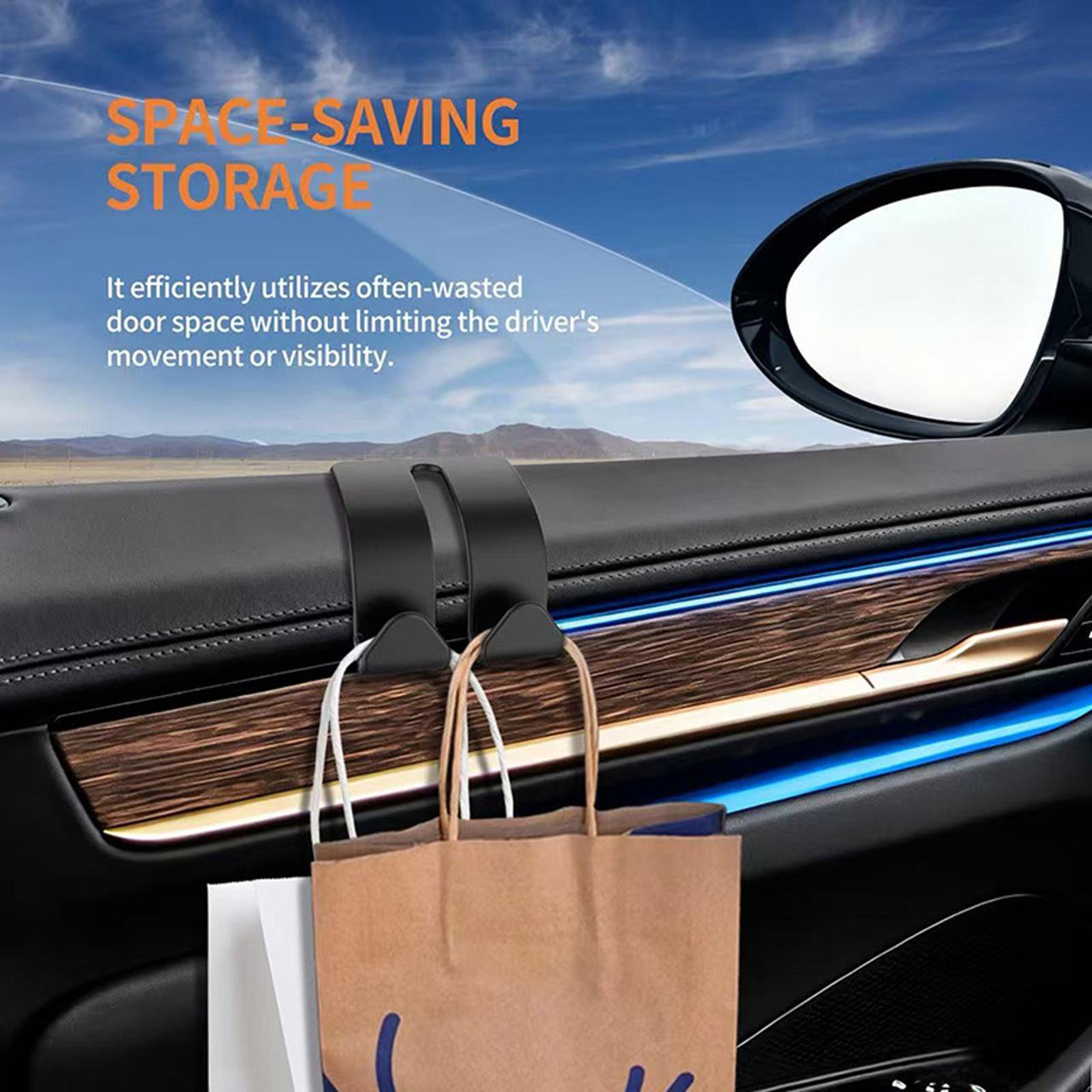Universal Car Window Hook Anti Slip Car Bag Hook Dual Hanging Organizer For Bags Groceries And Esse 3