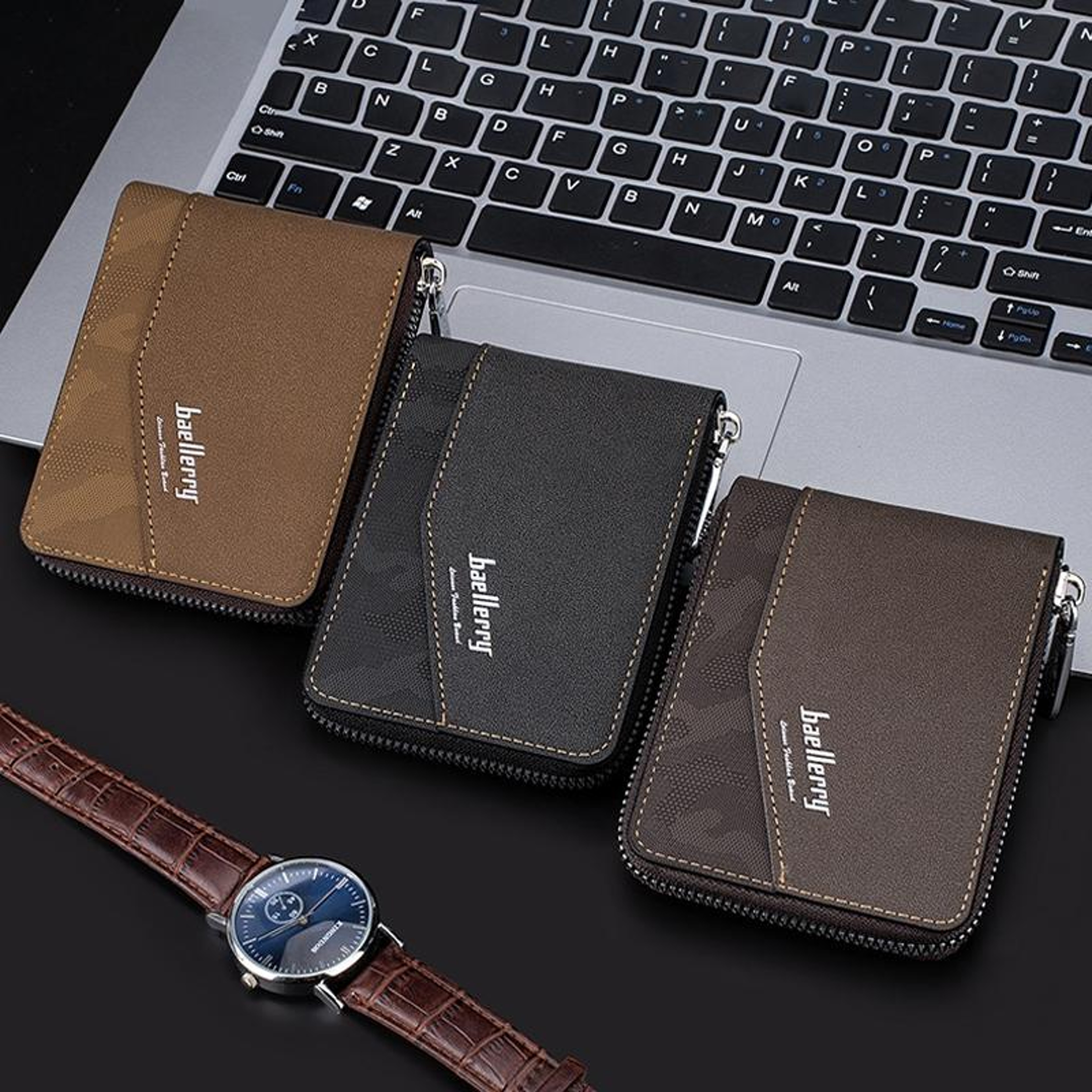 RFID Blocking Wallet Retro Short Zipper Wallet With Multiple Card Slots And Coin Purse 0