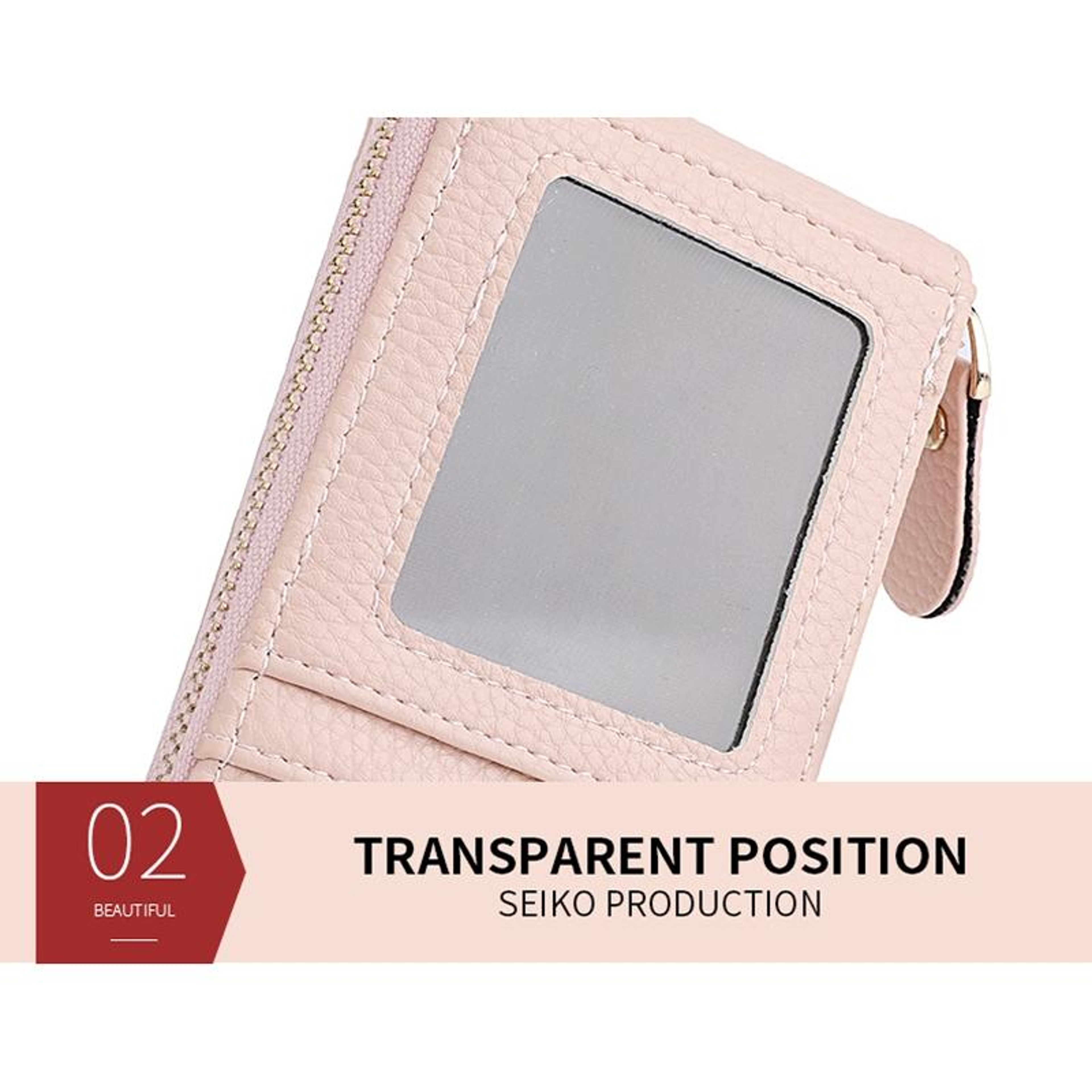 Large Capacity PU Leather Card Holder Wallet With Zipper Coin Purse Multi Slot ID Card Organizer 5
