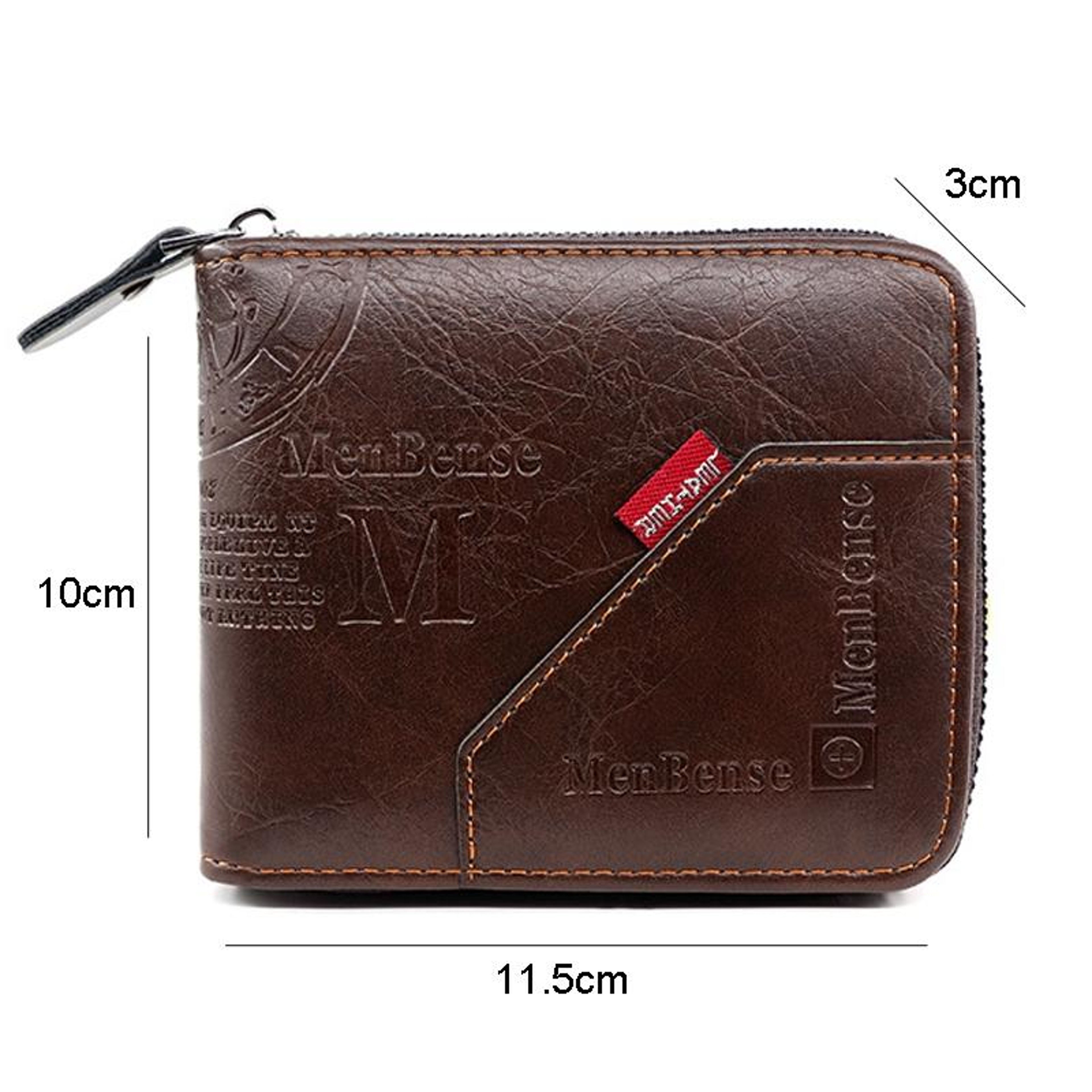 Mens Leather Wallet With Zipper Coin Pocket Multi Card Holder And Money Clip 2