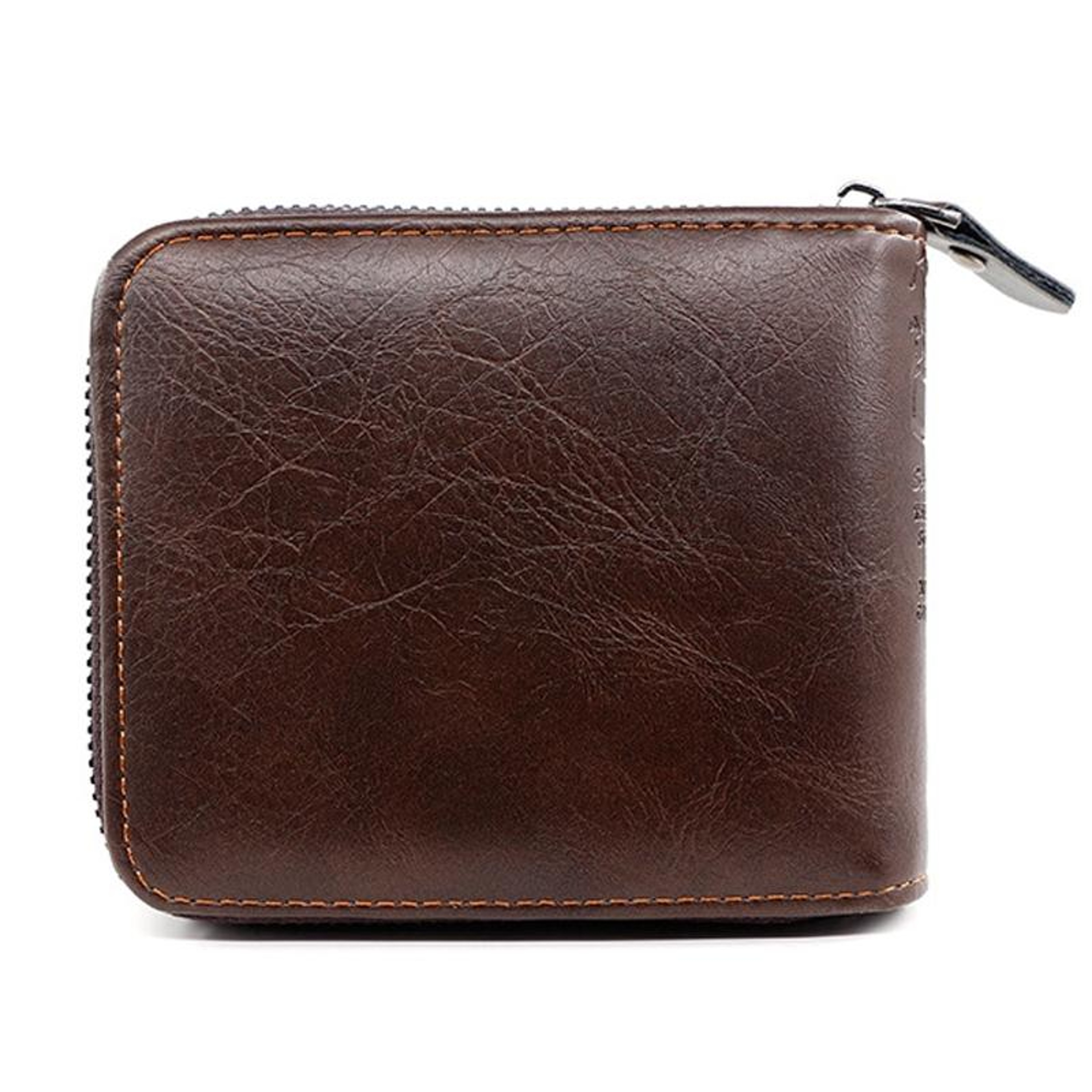 Mens Leather Wallet With Zipper Coin Pocket Multi Card Holder And Money Clip 3