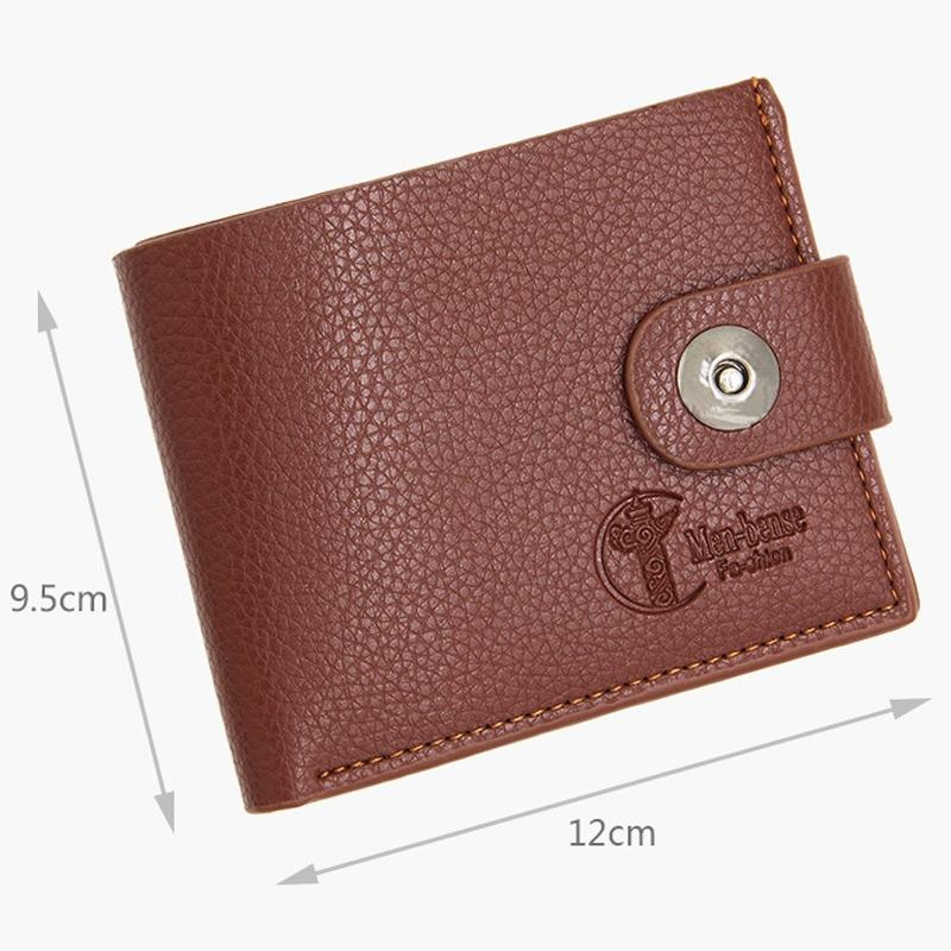 Mens Bifold Wallet With Magnetic Clasp Multi Card Holder Zipper Coin Pocket PU Leather Wallet 1