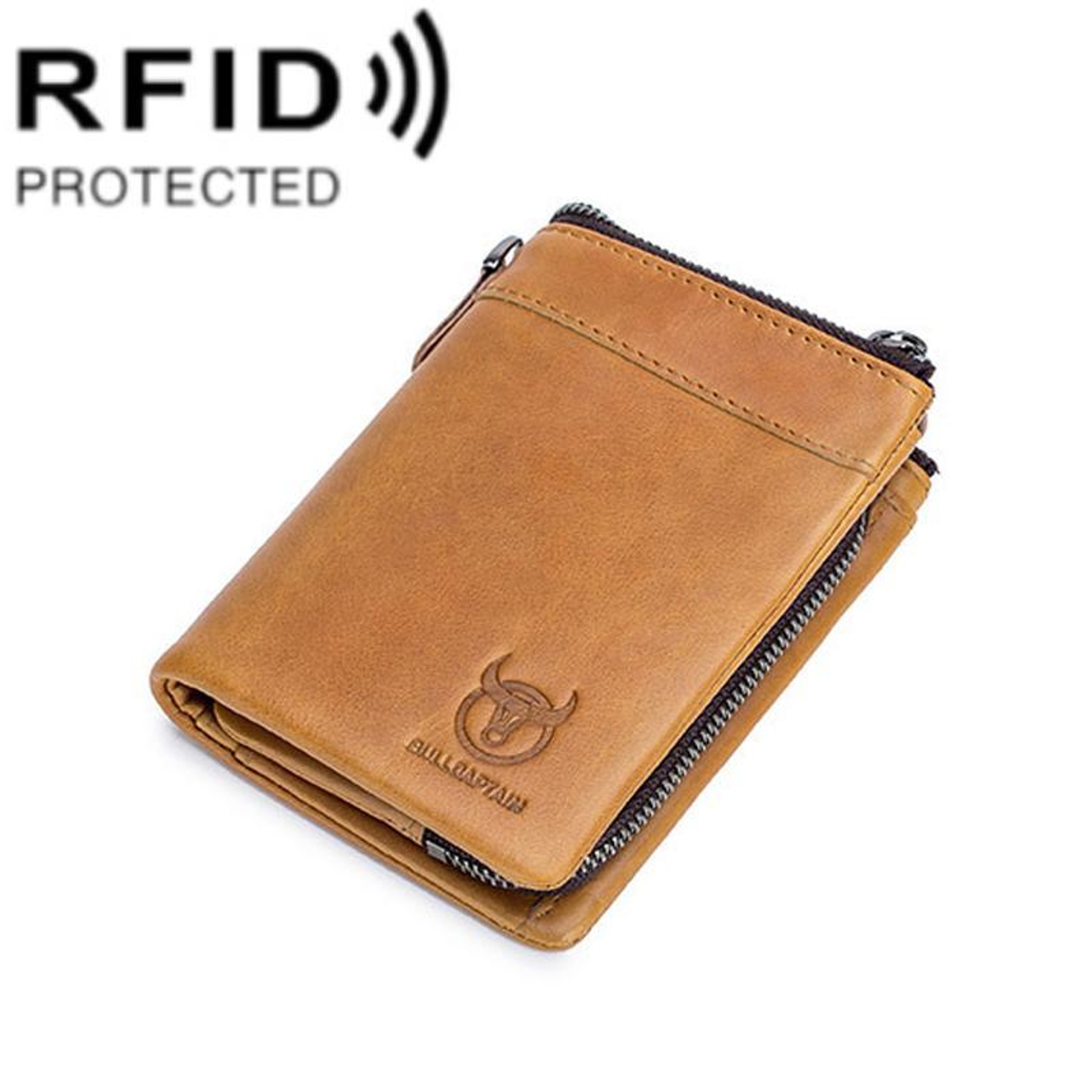 RFID Leather Wallet For Men Multi Slot Card Holder Wallet With Detachable Coin Purse 12