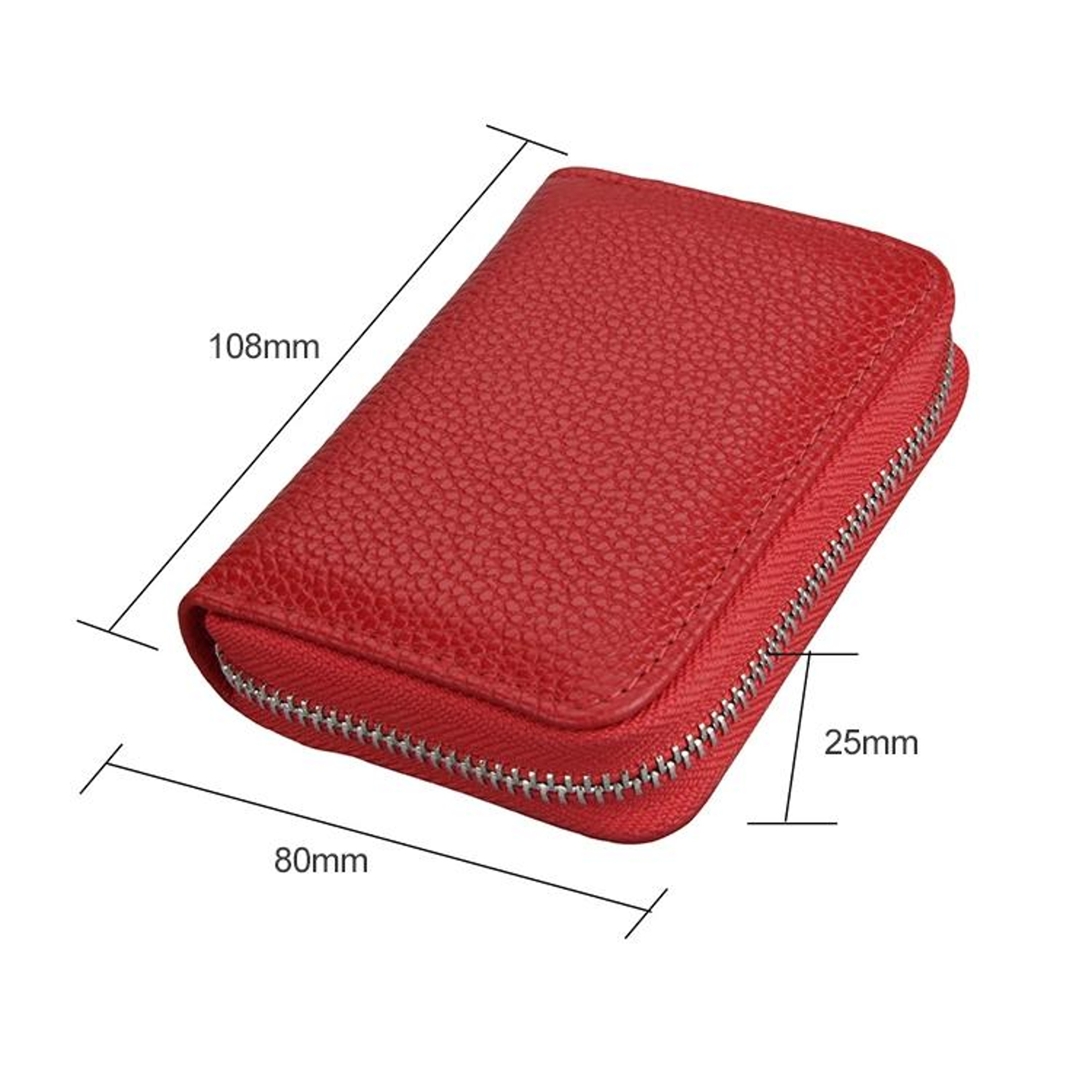 RFID Blocking Leather Card Holder Zipper Wallet Large Capacity Card Organizer 4