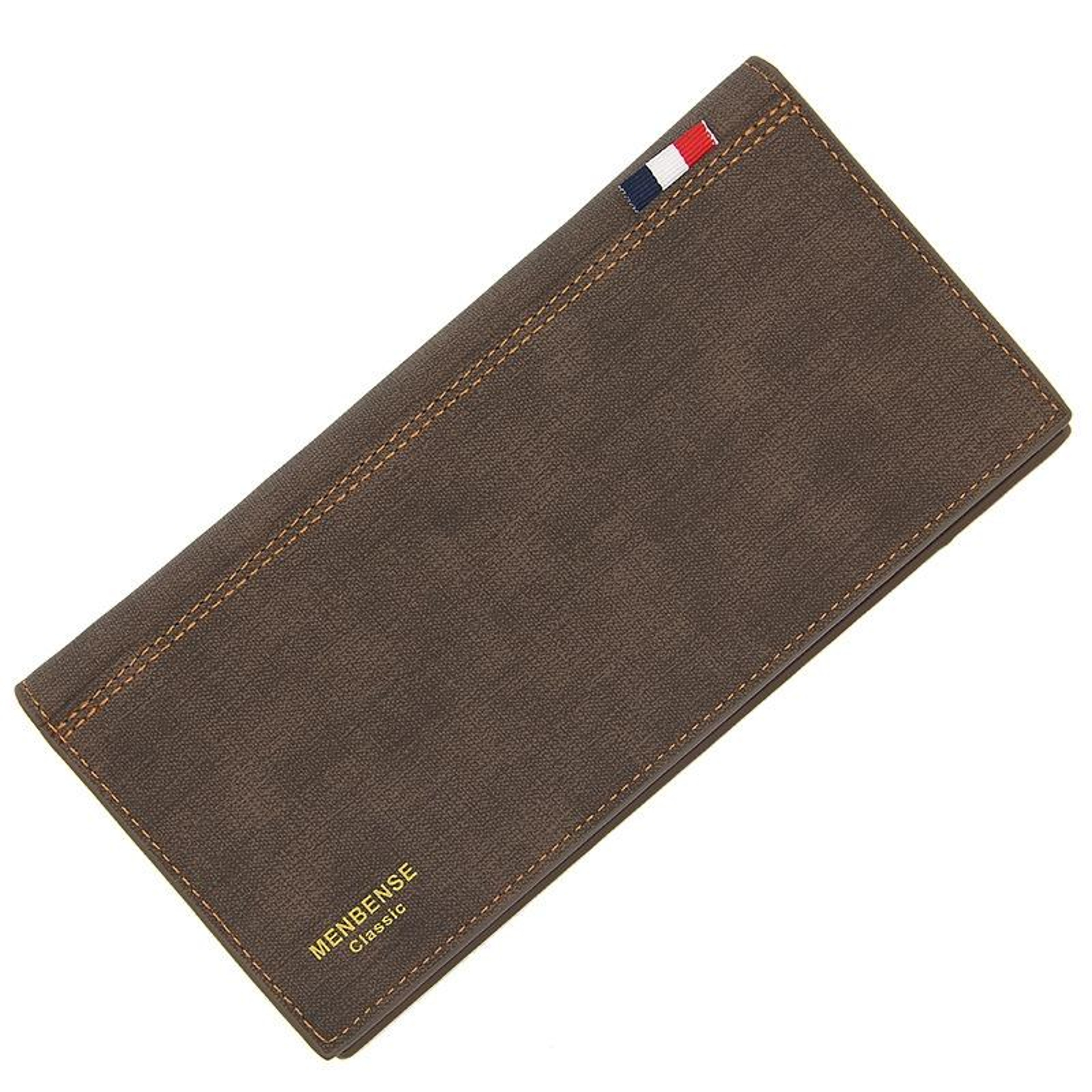 Large Capacity Trifold PU Leather Long Mens Wallet With Zipper Coin Pocket 7