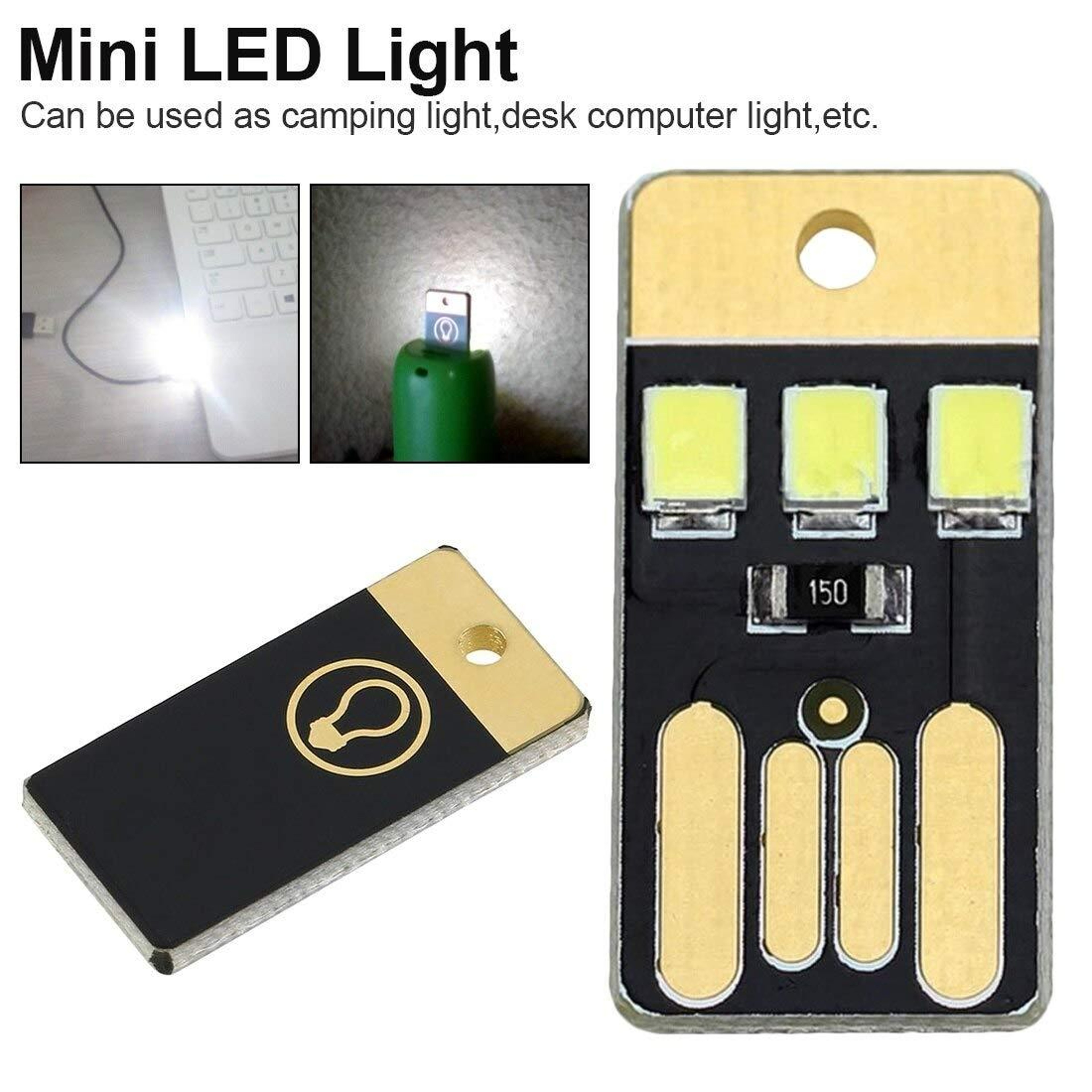 10 PCS Mini USB LED Keychain Night Lights Portable Pocket Card Camping Reading Lamps 4