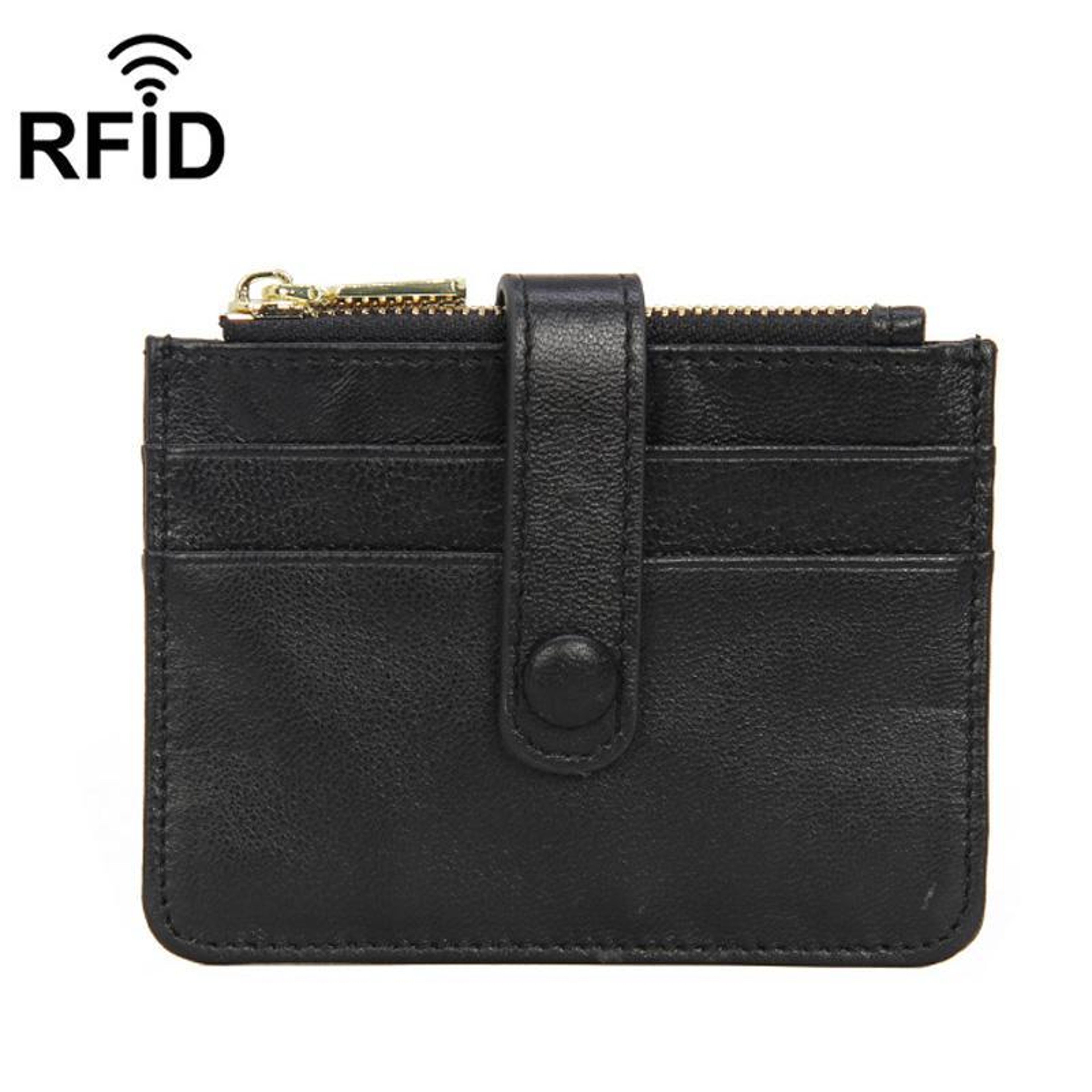 Ultra Thin RFID Blocking Card Holder Slim Leather Wallet with Coin Pocket and ID Card Organizer – view 1