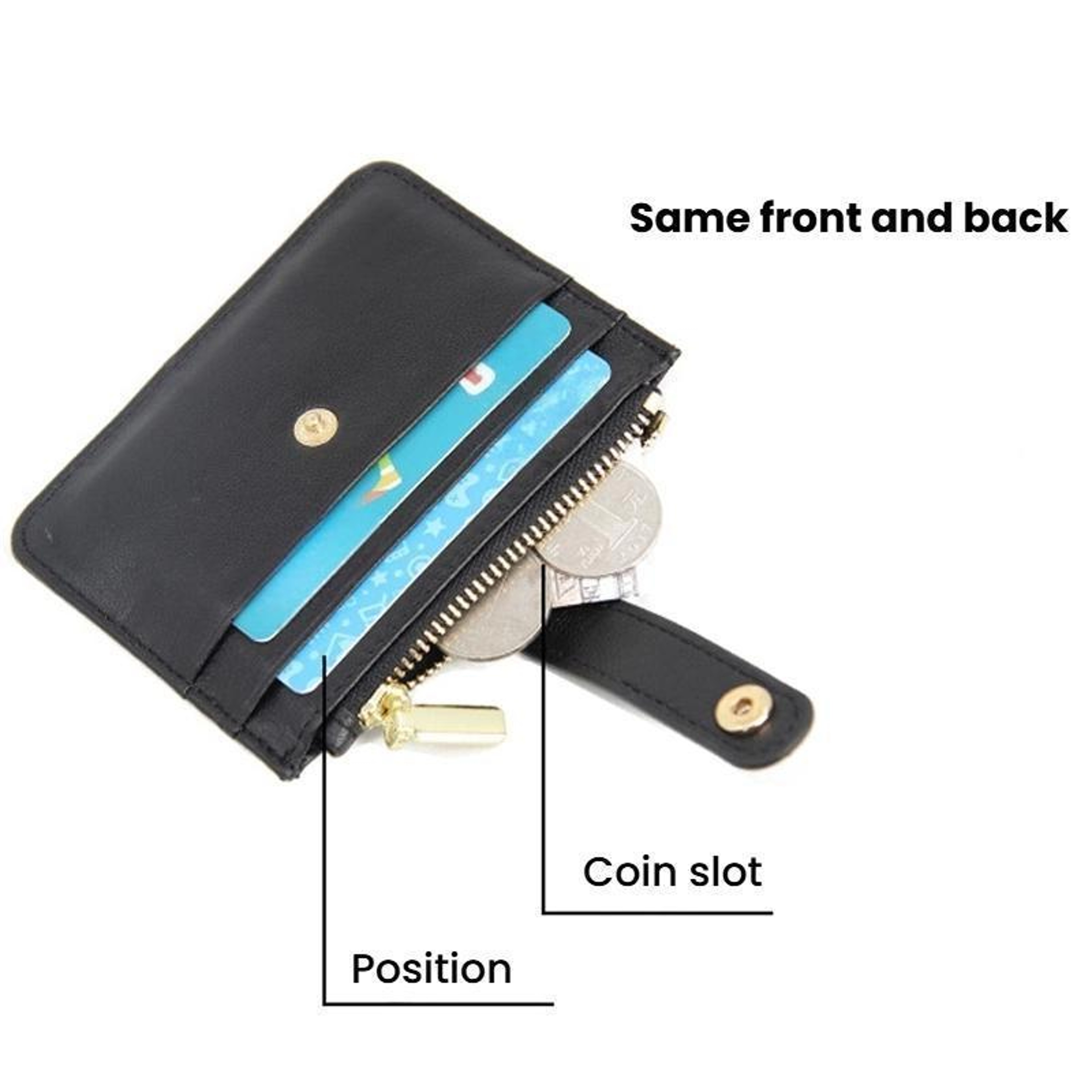 Ultra Thin RFID Blocking Card Holder Slim Leather Wallet with Coin Pocket and ID Card Organizer – view 5