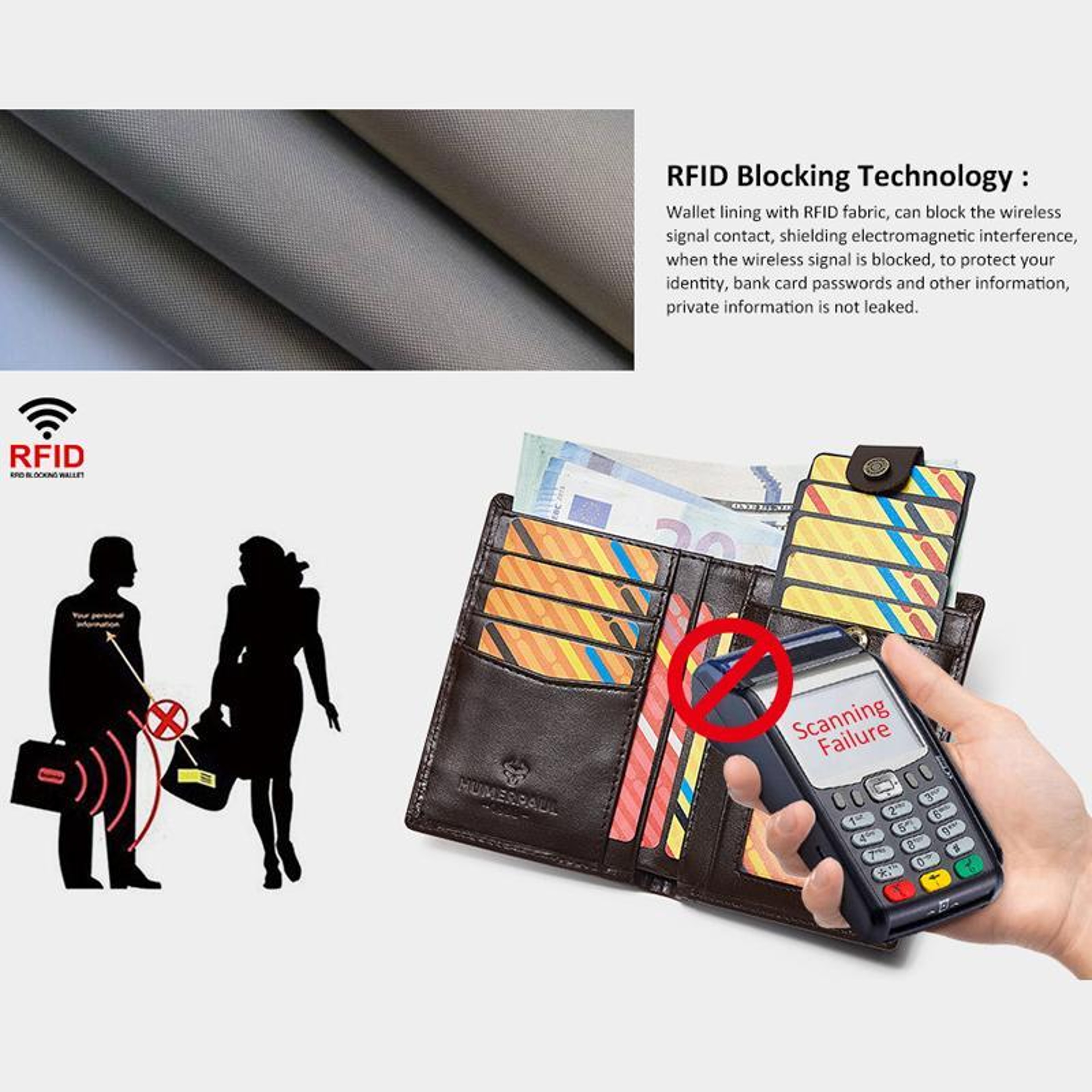AirTag Wallet RFID Blocking Leather Card Holder With Pull Out Card Access 5