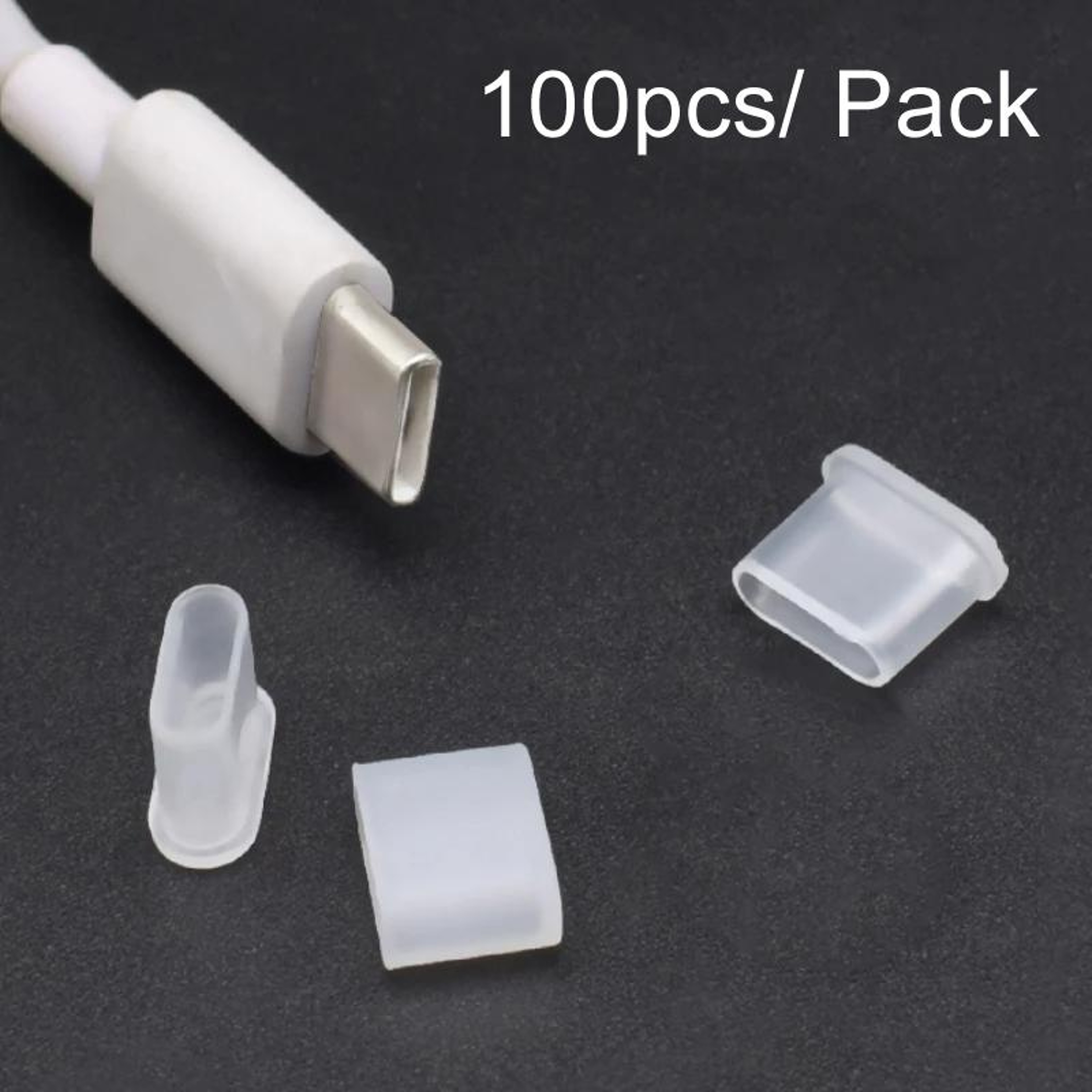 100 PCS Silicone Type C Dust Cap And USB C Plug Protector Covers 0