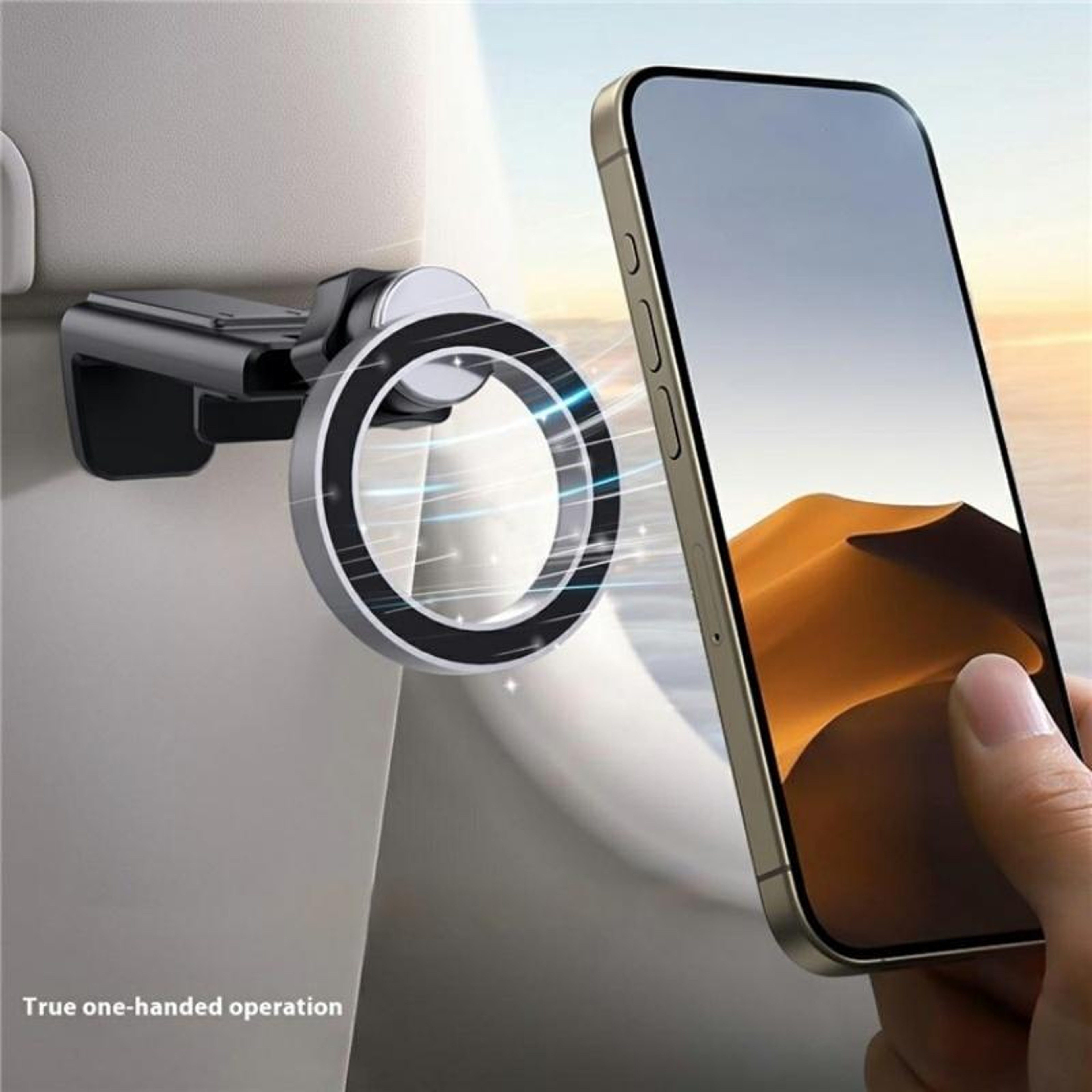 360 Rotating MagSafe Car Mount Foldable Travel Phone Stand 4