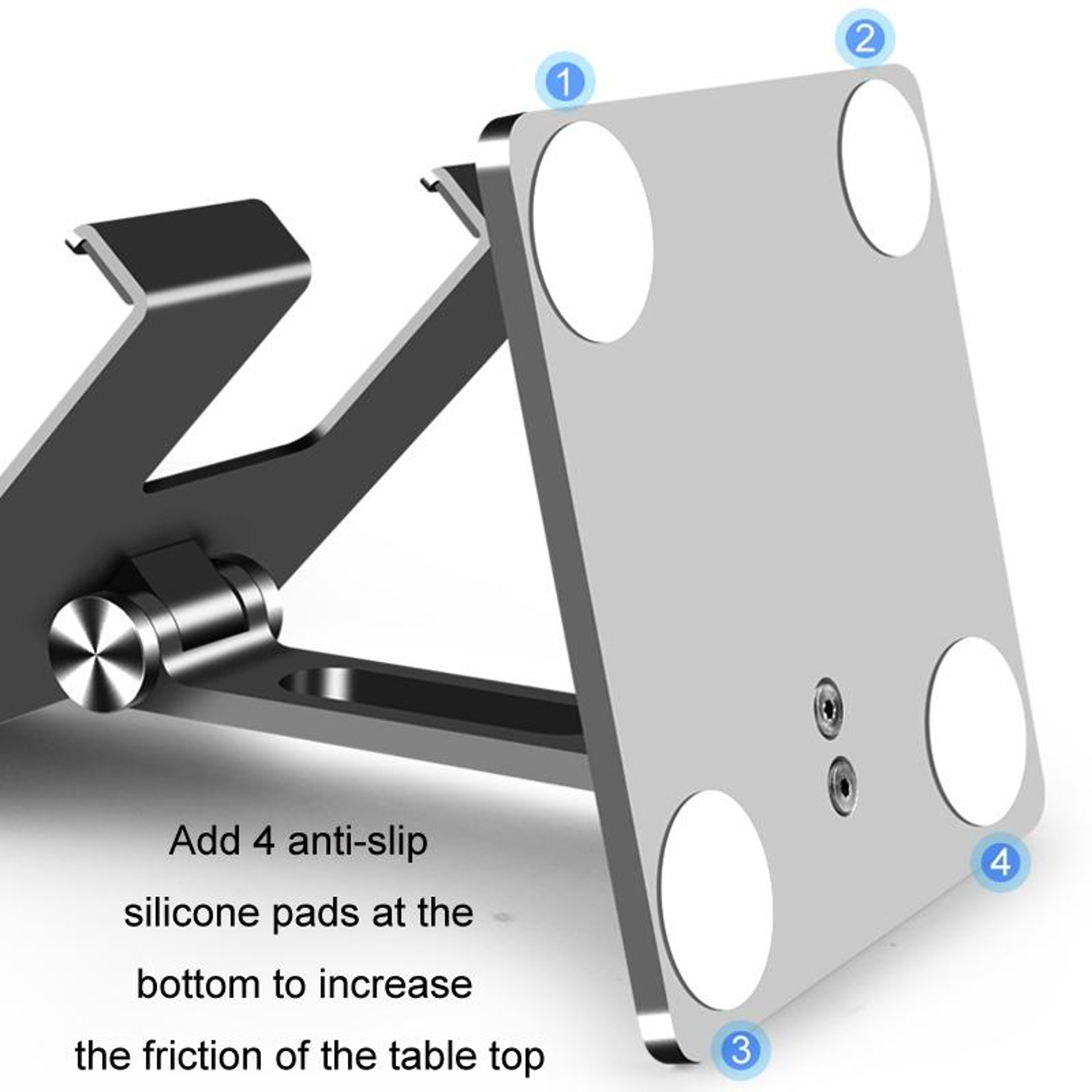 Adjustable Tablet Stand Ergonomic Folding Phone Stand Heavy Duty Aluminum Desktop Stand 4