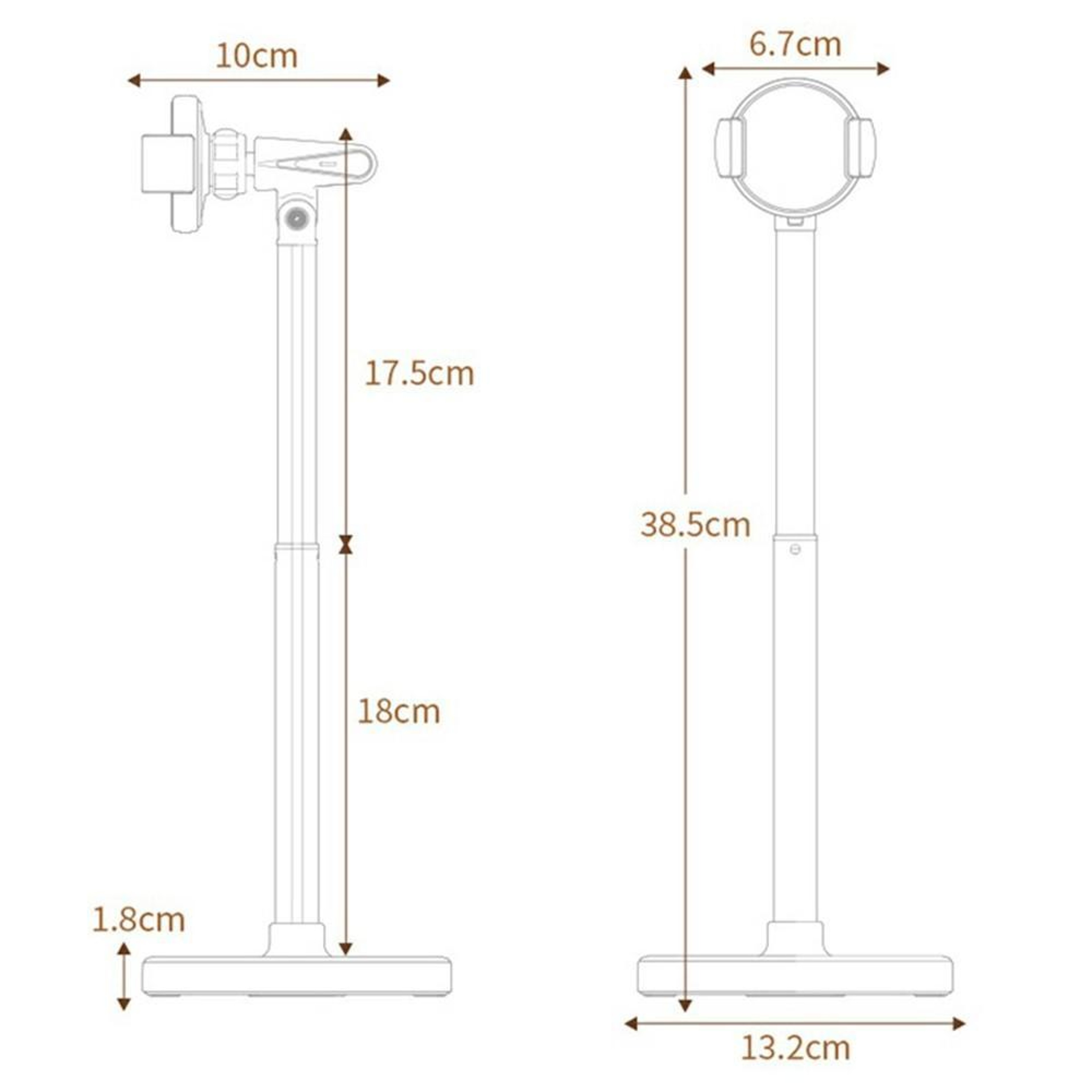T16 Adjustable Phone Stand With 360 Rotating Mount And Extended Height For Desk Recording 6