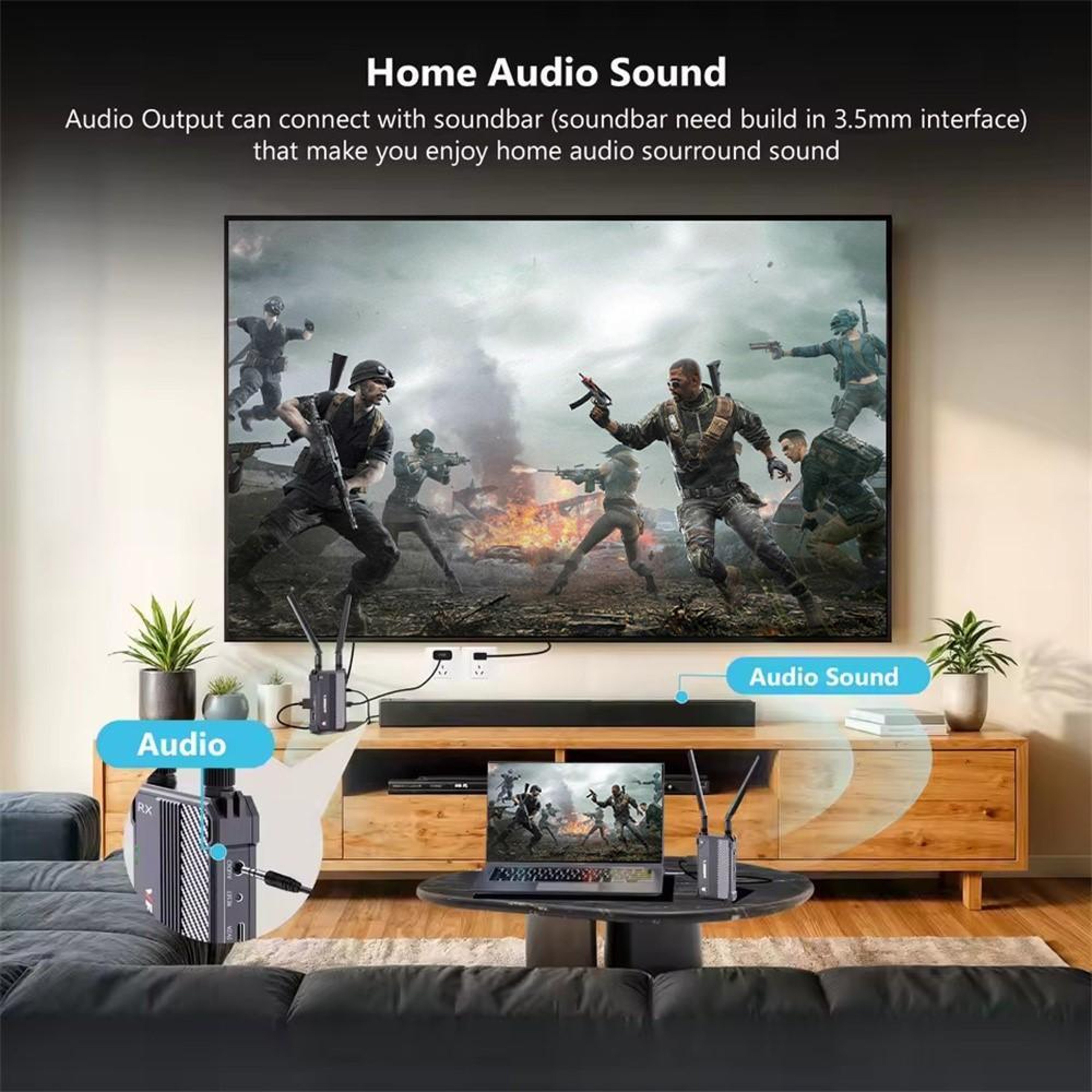 4K Ultra HD Wireless HDMI Transmitter Receiver Kit 350m Long Range Extender 5