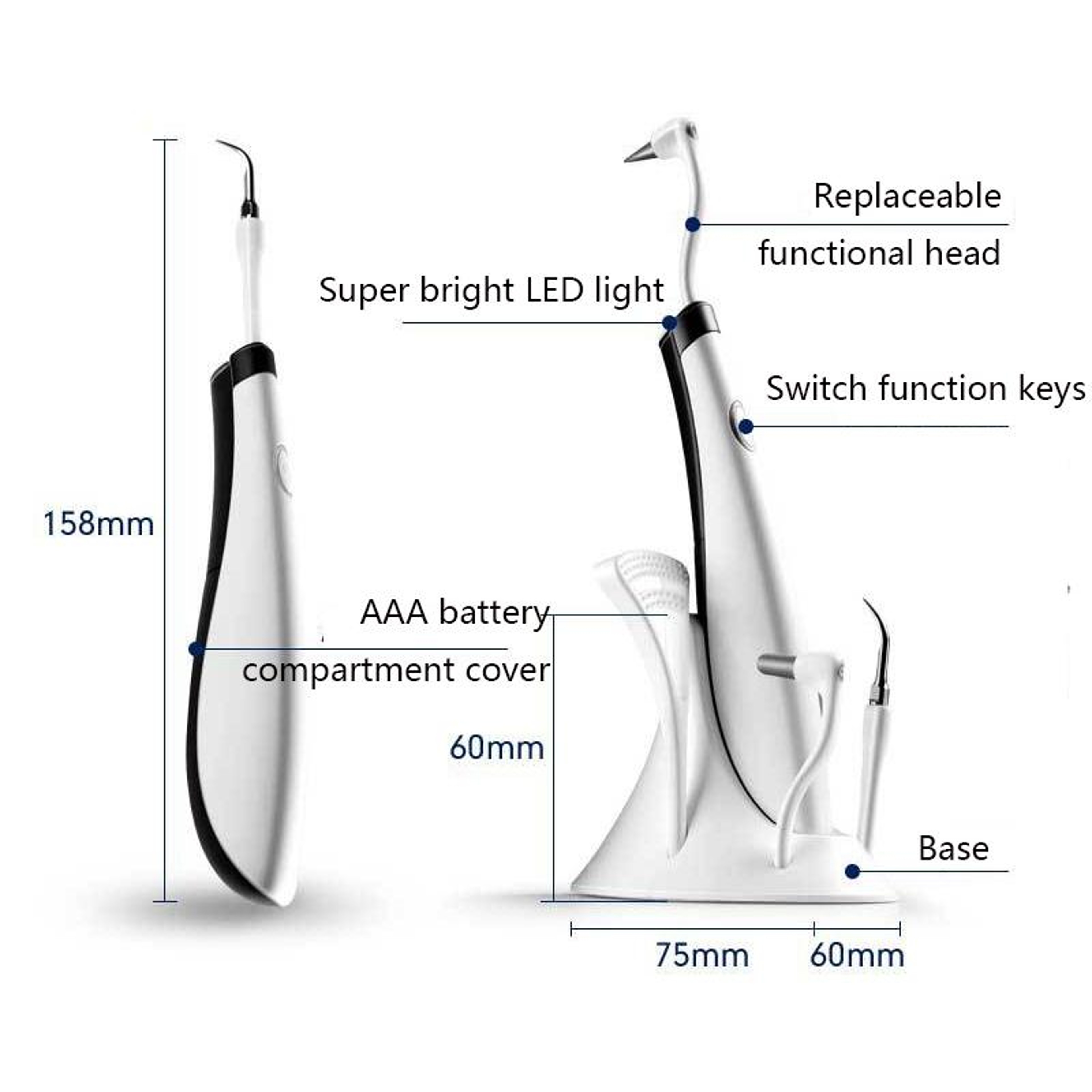 Portable Dental Scaler Sonic Teeth Cleaning Tool For Plaque And Stain Removal 2