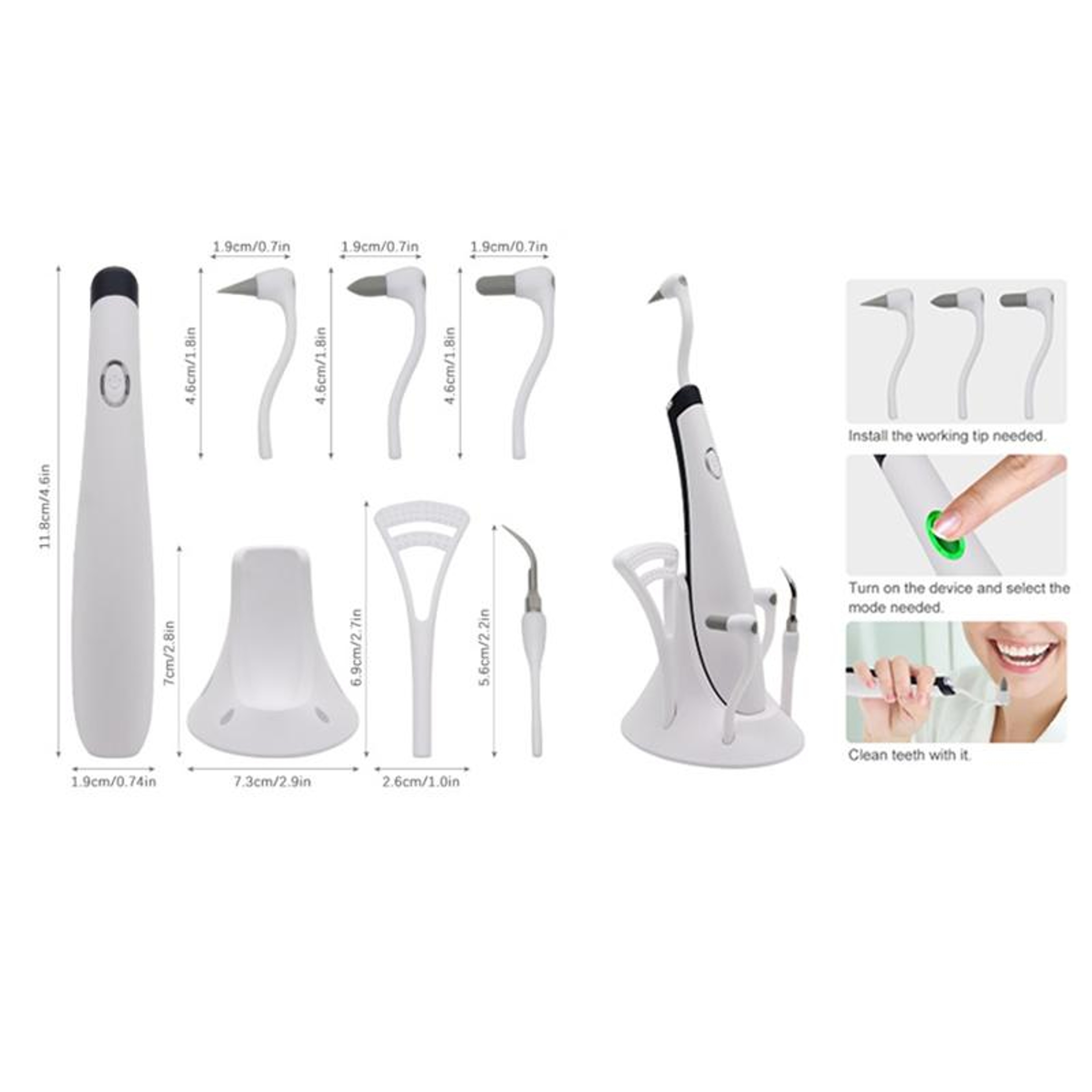 Portable Dental Scaler Sonic Teeth Cleaning Tool For Plaque And Stain Removal 3