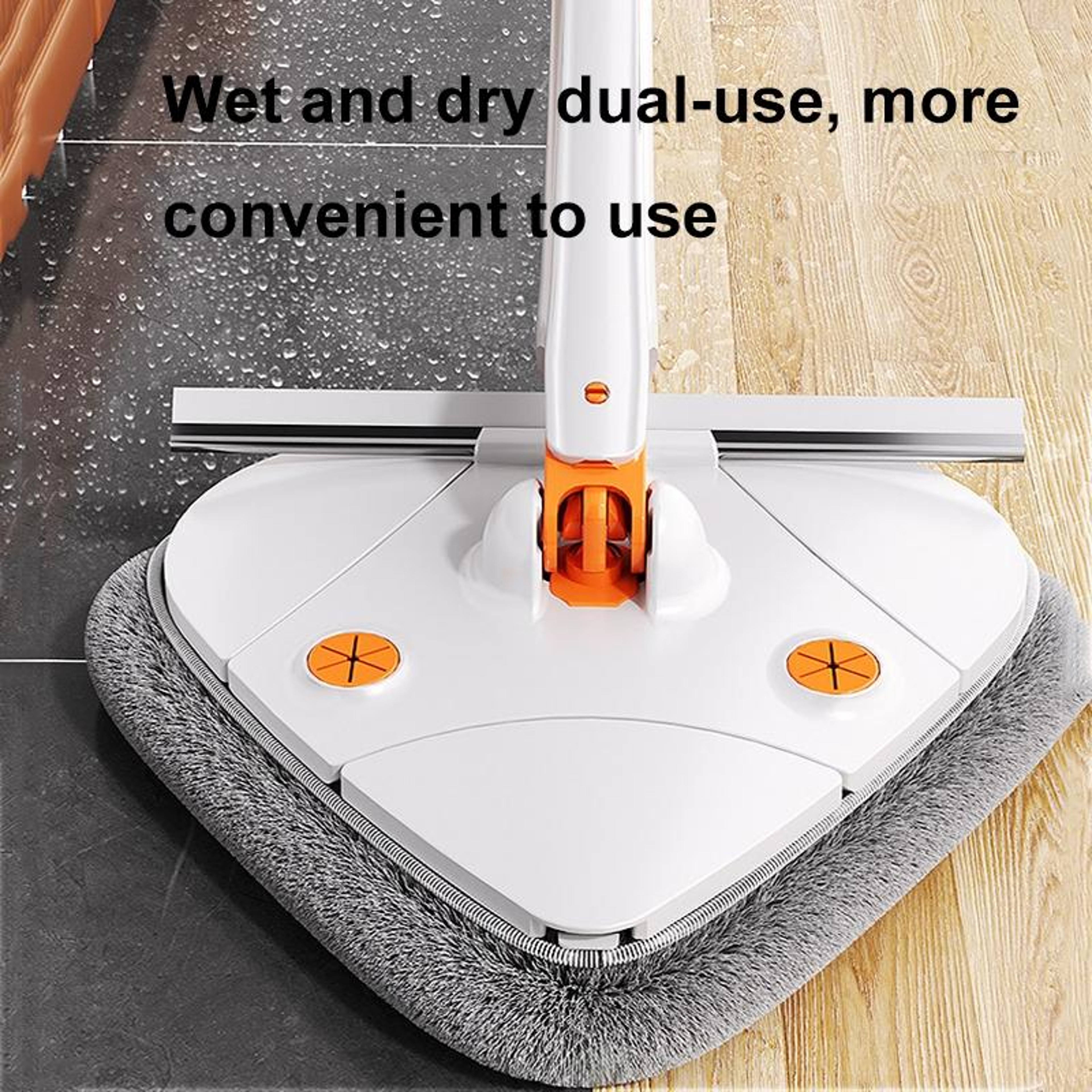 360 Rotating Triangle Mop With Self Wringing System And Telescopic Handle For Wet And Dry Floor Cle 5