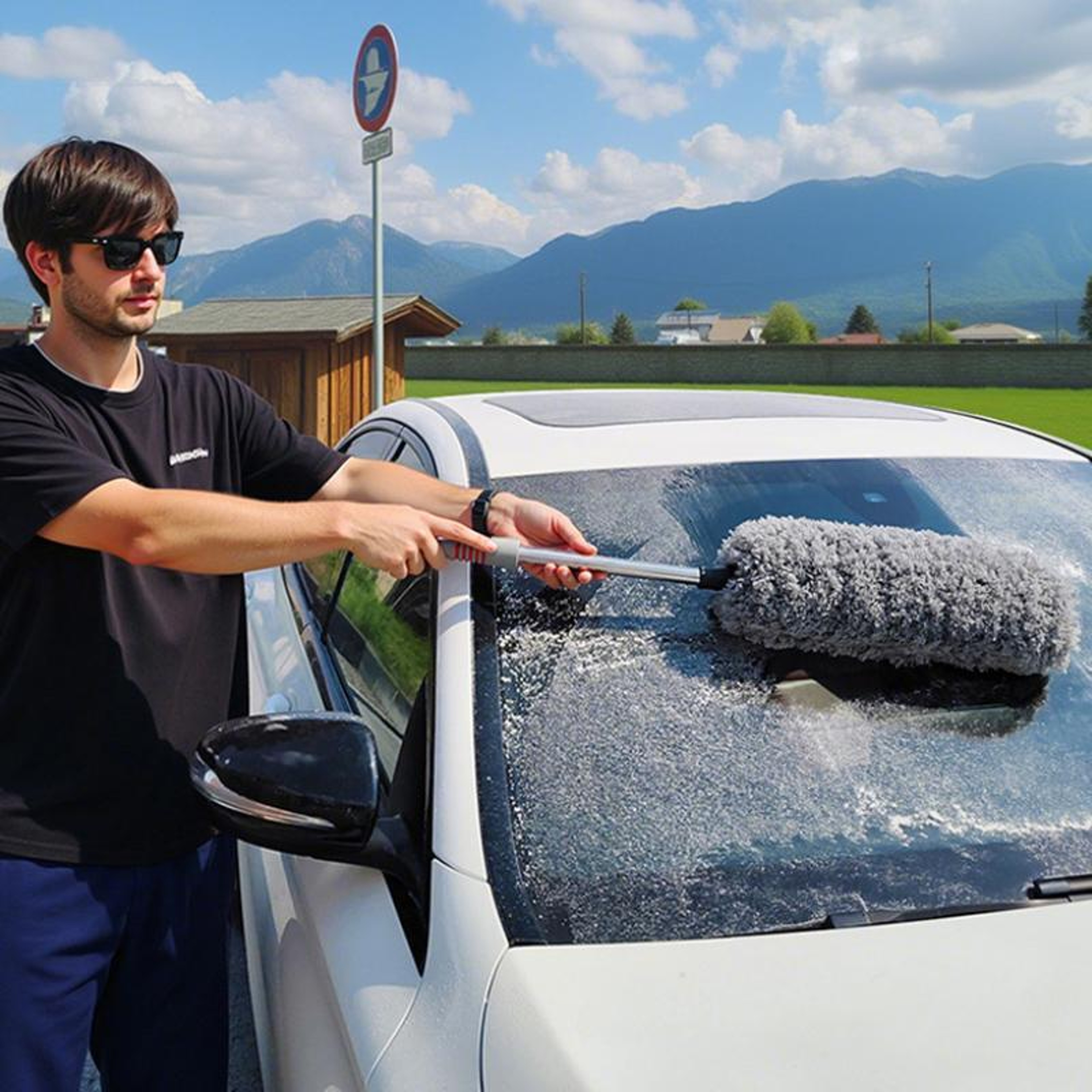 Retractable Microfiber Car Duster Extendable Car Cleaning Brush Wax Mop – view 8