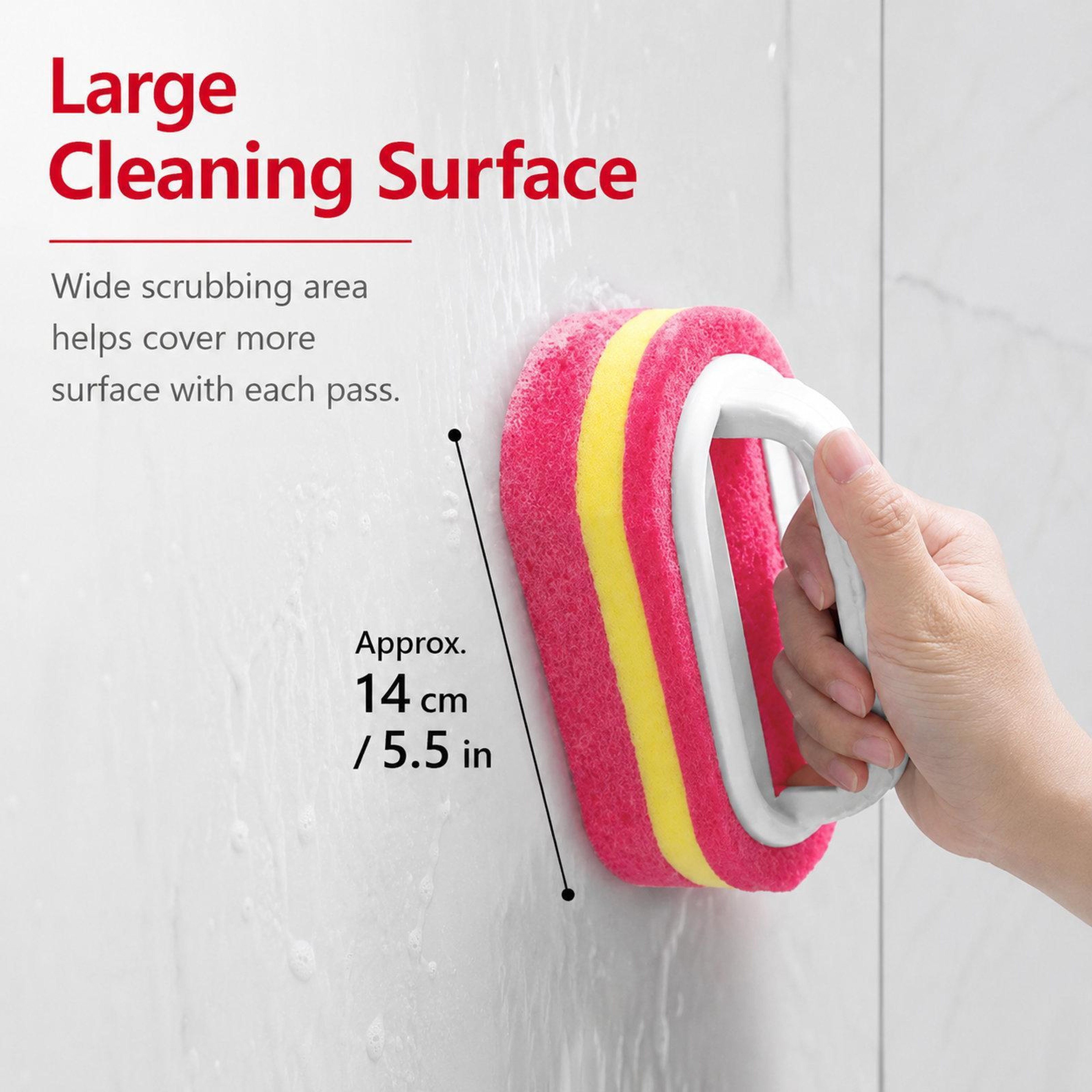 Non Scratch Scrub Sponge With Handle 3 Layer Kitchen Cleaning Sponge For Pots Pans  Stovetops 4