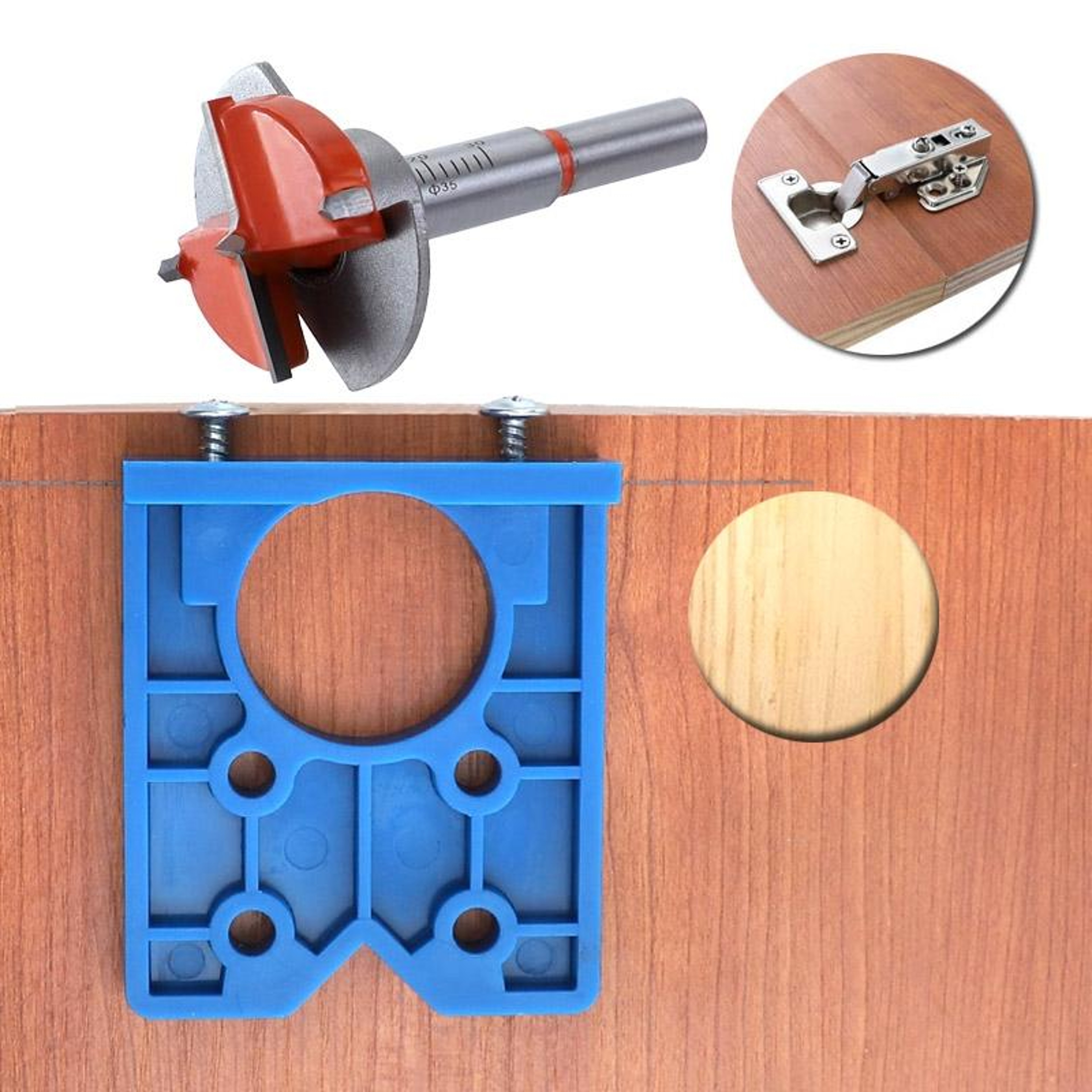 35mm Hinge Jig Cabinet Hinge Drilling Template Woodworking Hinge Installation Tool 9