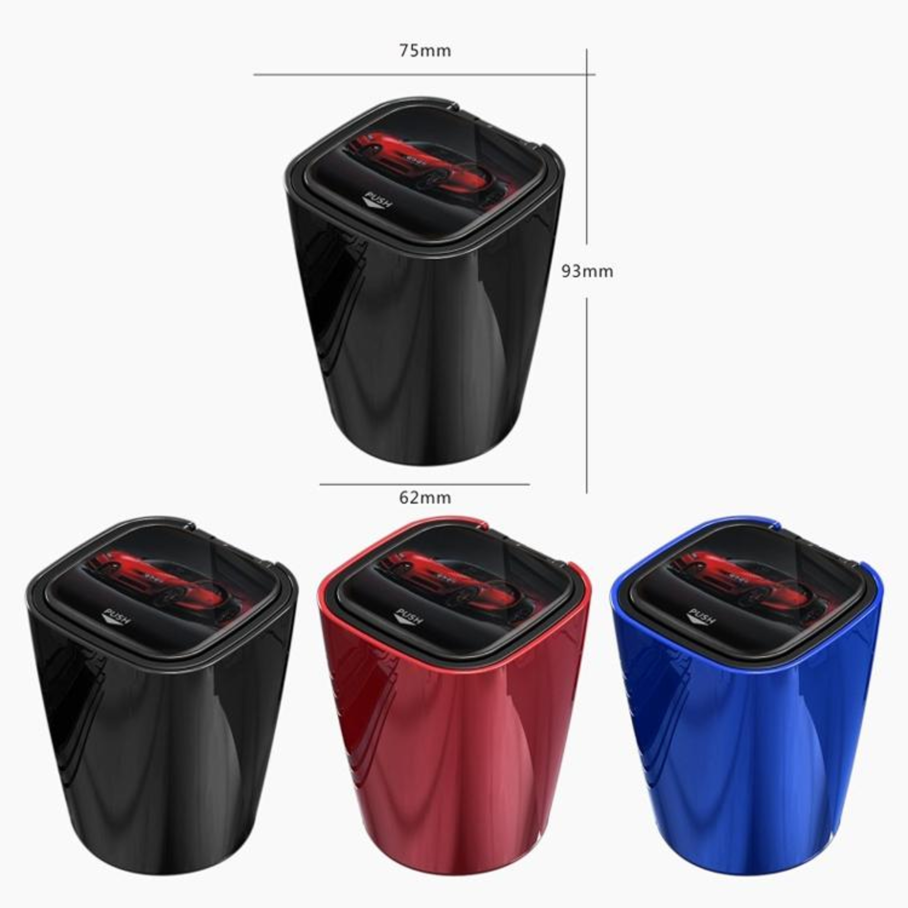 Crystal LED Car Ashtray With LED Light With Detachable Metal Liner For Car Cup Holders 1