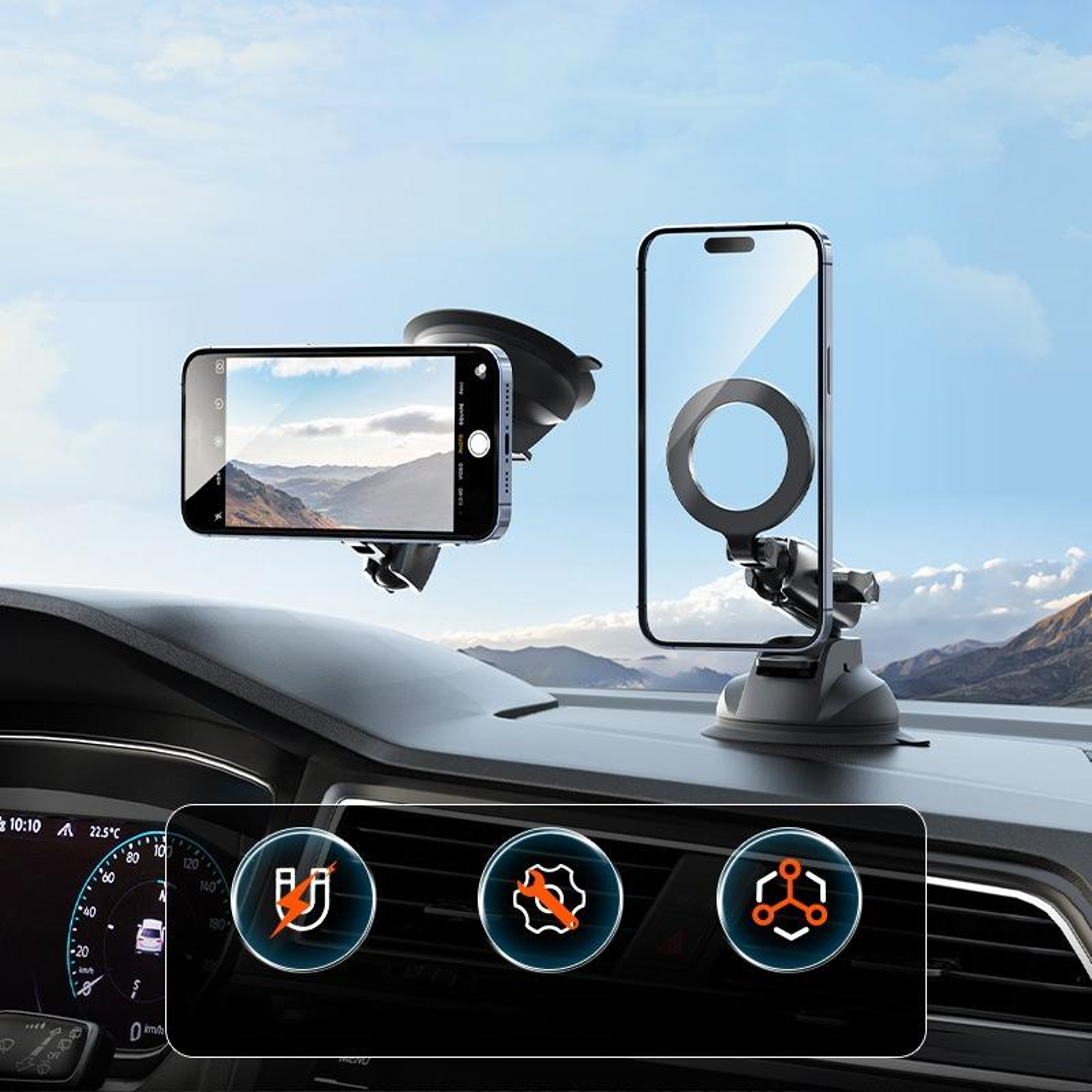 Magnetic Car Phone Mount 360 Phone Holder With Strong Suction Cup For Secure Hands Free Driving 0