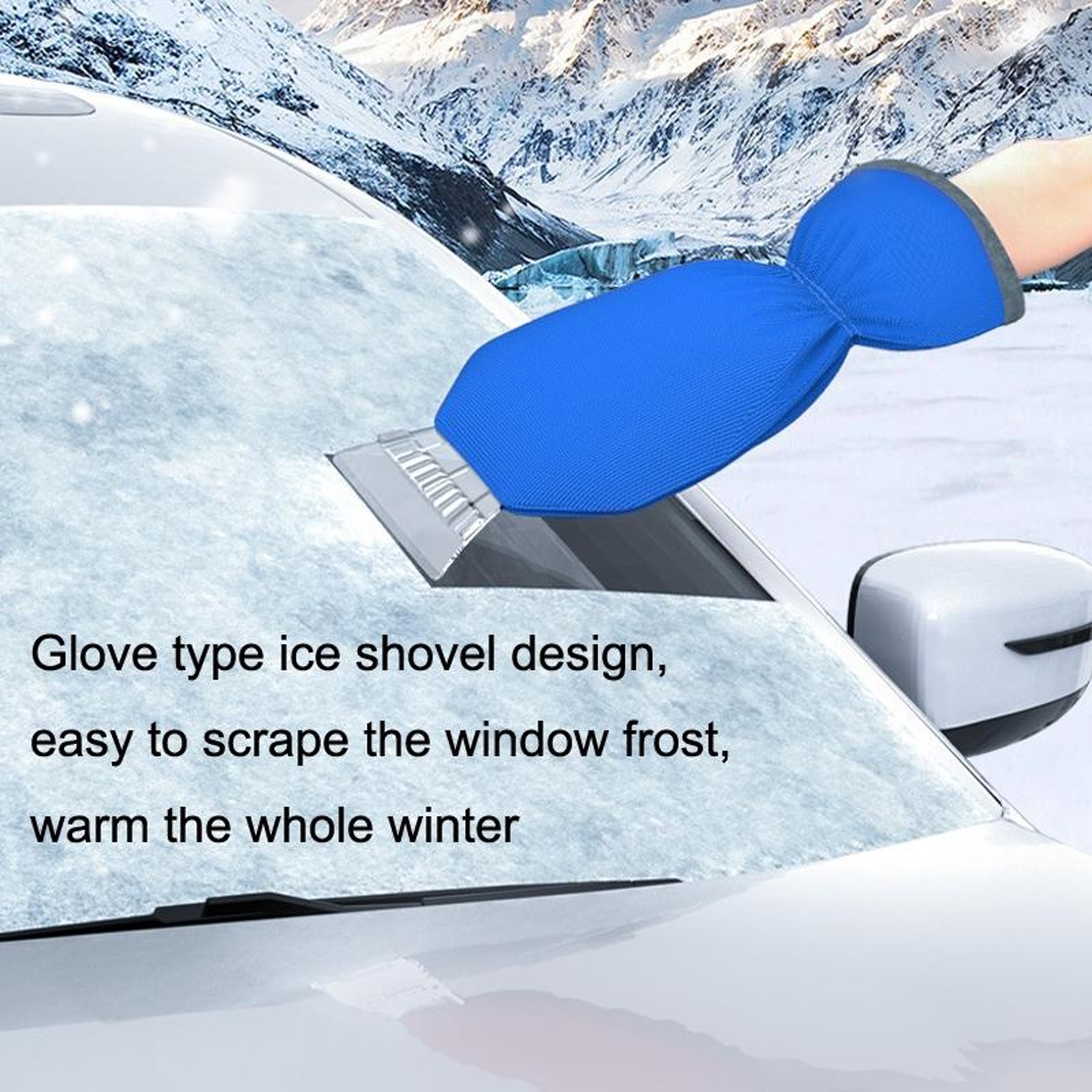 Winter Ice Scraper Glove Waterproof Car Windshield Scraper For Snow Ice And Frost Removal 5