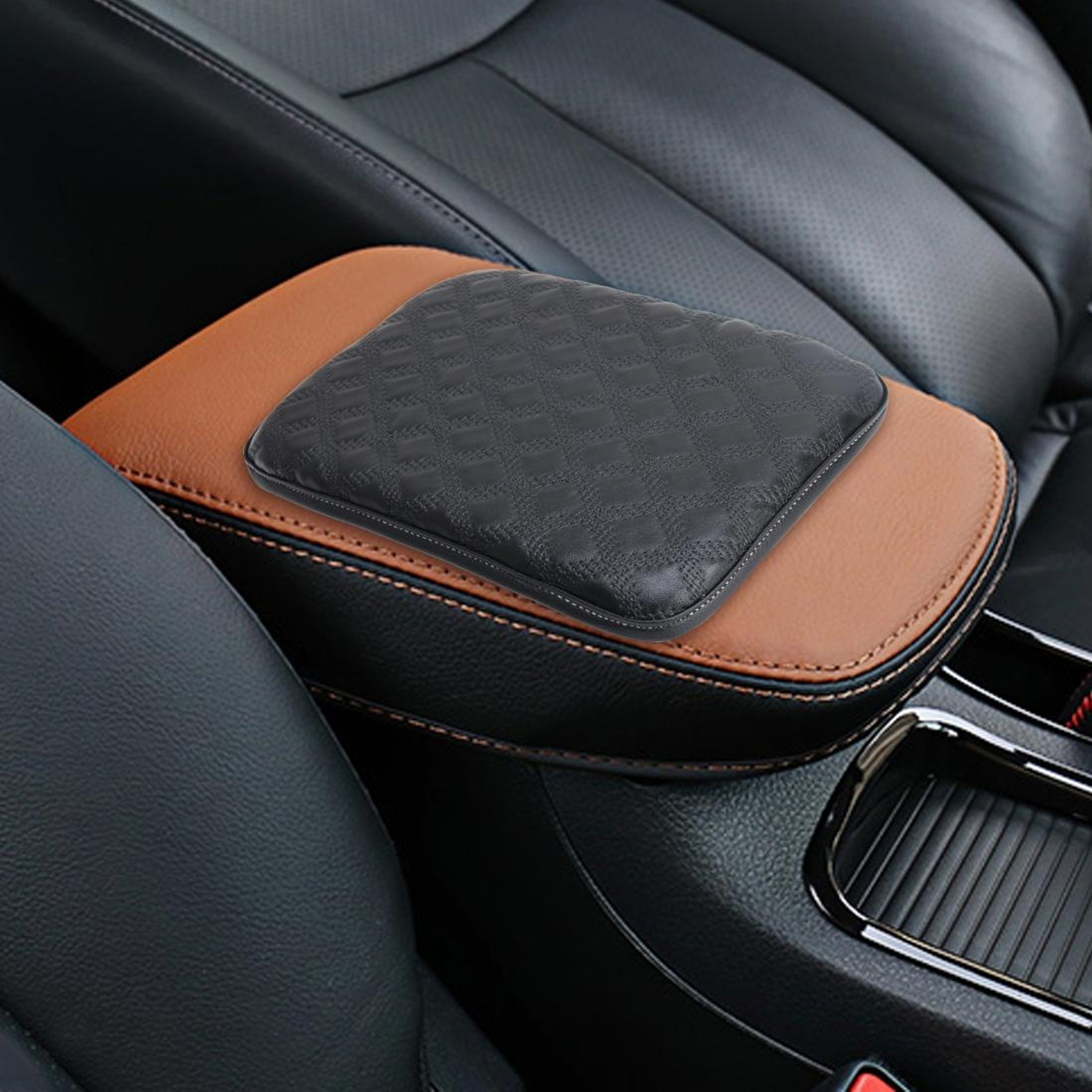 Universal Car Armrest Cover Soft PU Leather Center Console Cushion Pad 0