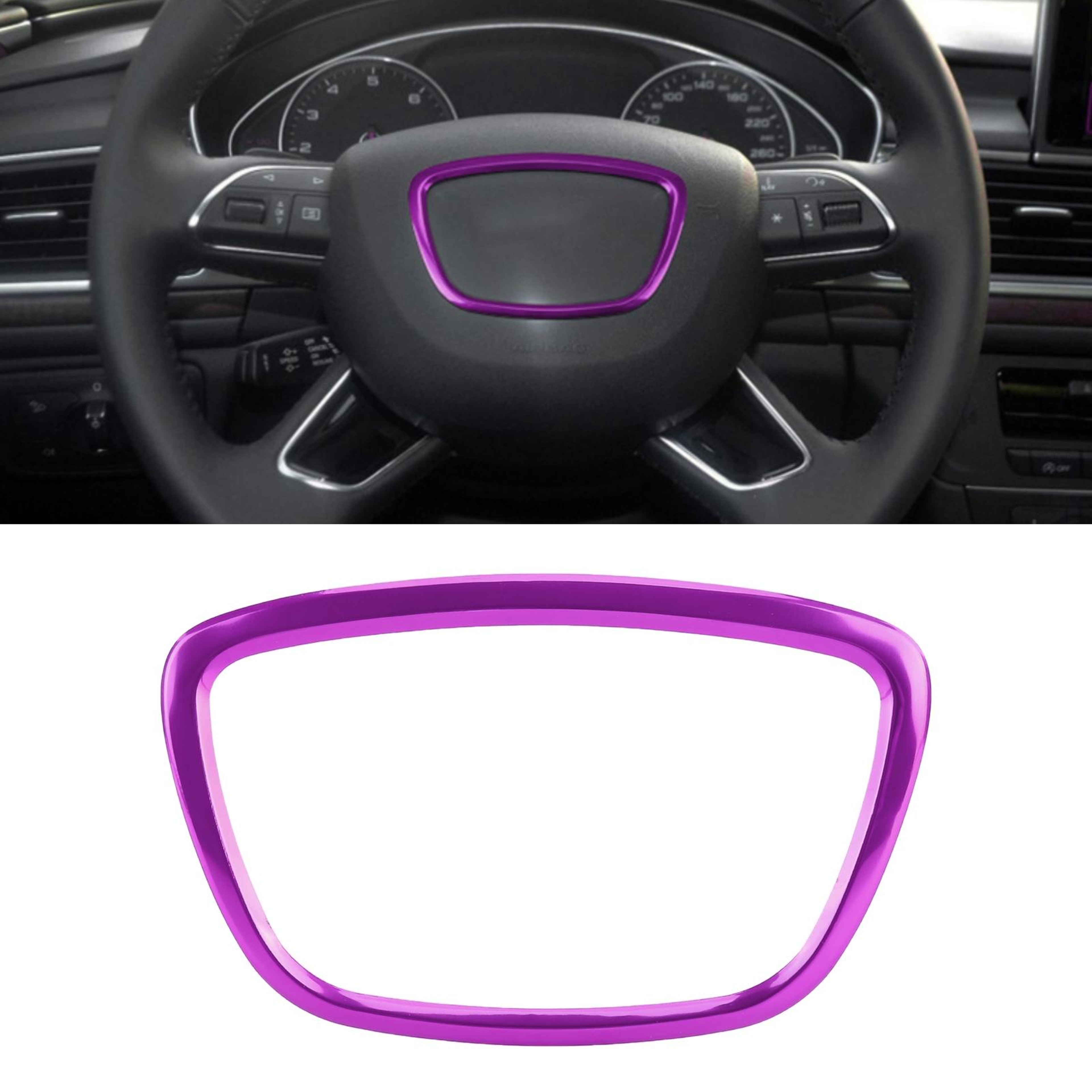 Audi Steering Wheel Trim Ring Cover Premium Metal Steering Wheel Trim Decoration 5