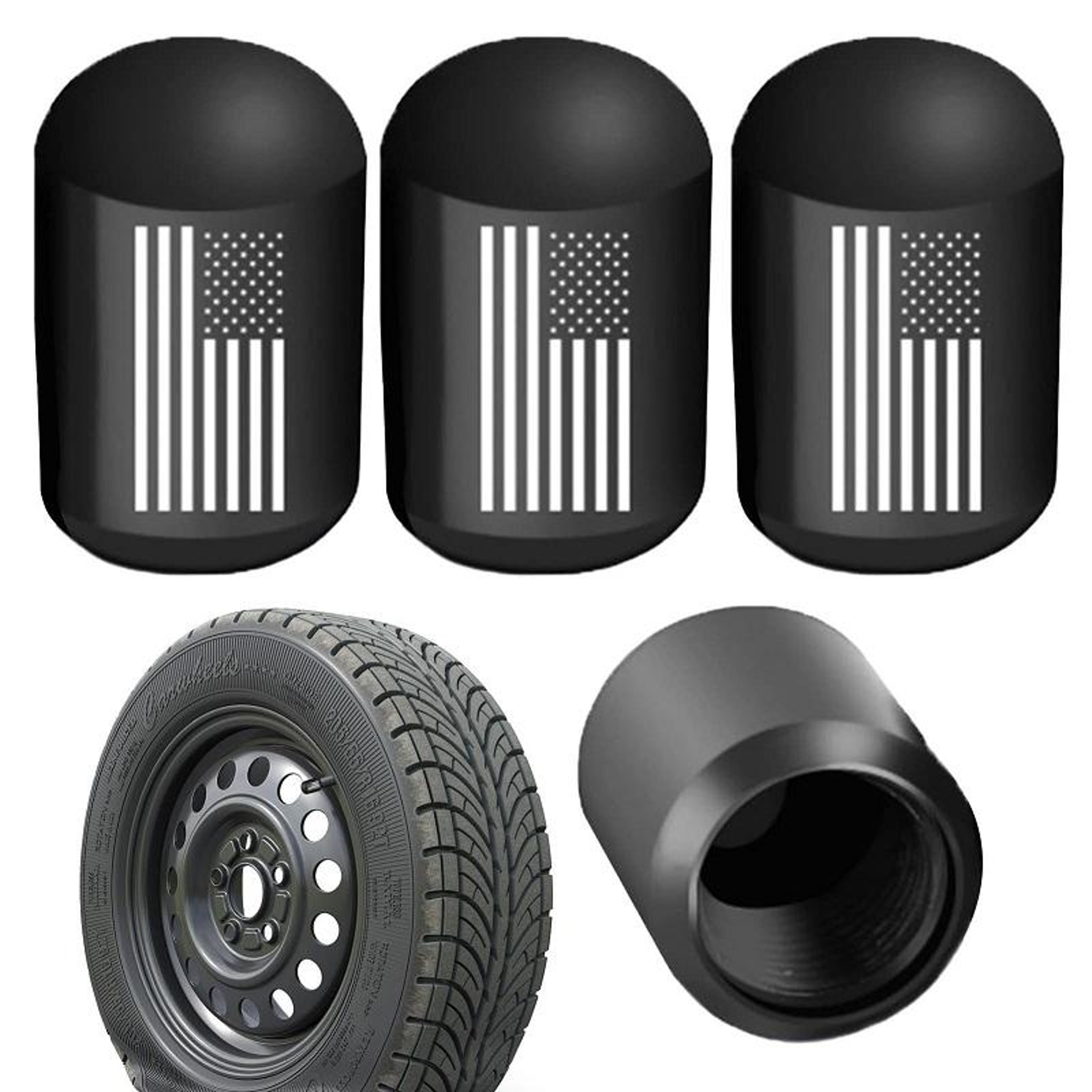 4PCS Aluminum Valve Caps Dustproof Car Tire Valve Stem Caps With Airtight Rubber Seal 7