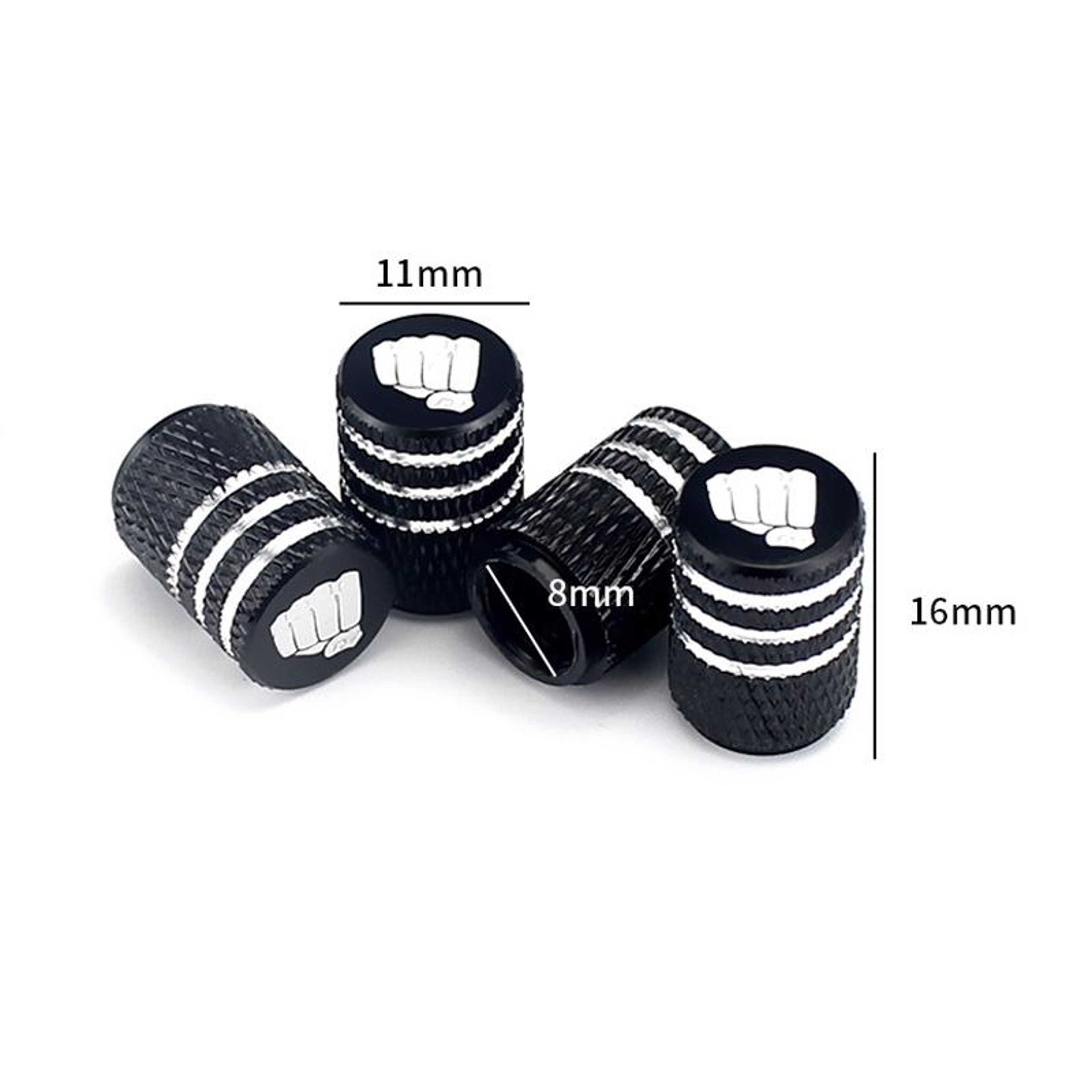 Motivational Fist Car Tire Valve Caps Aluminum Dustproof Anti Theft Universal Valve Covers 1