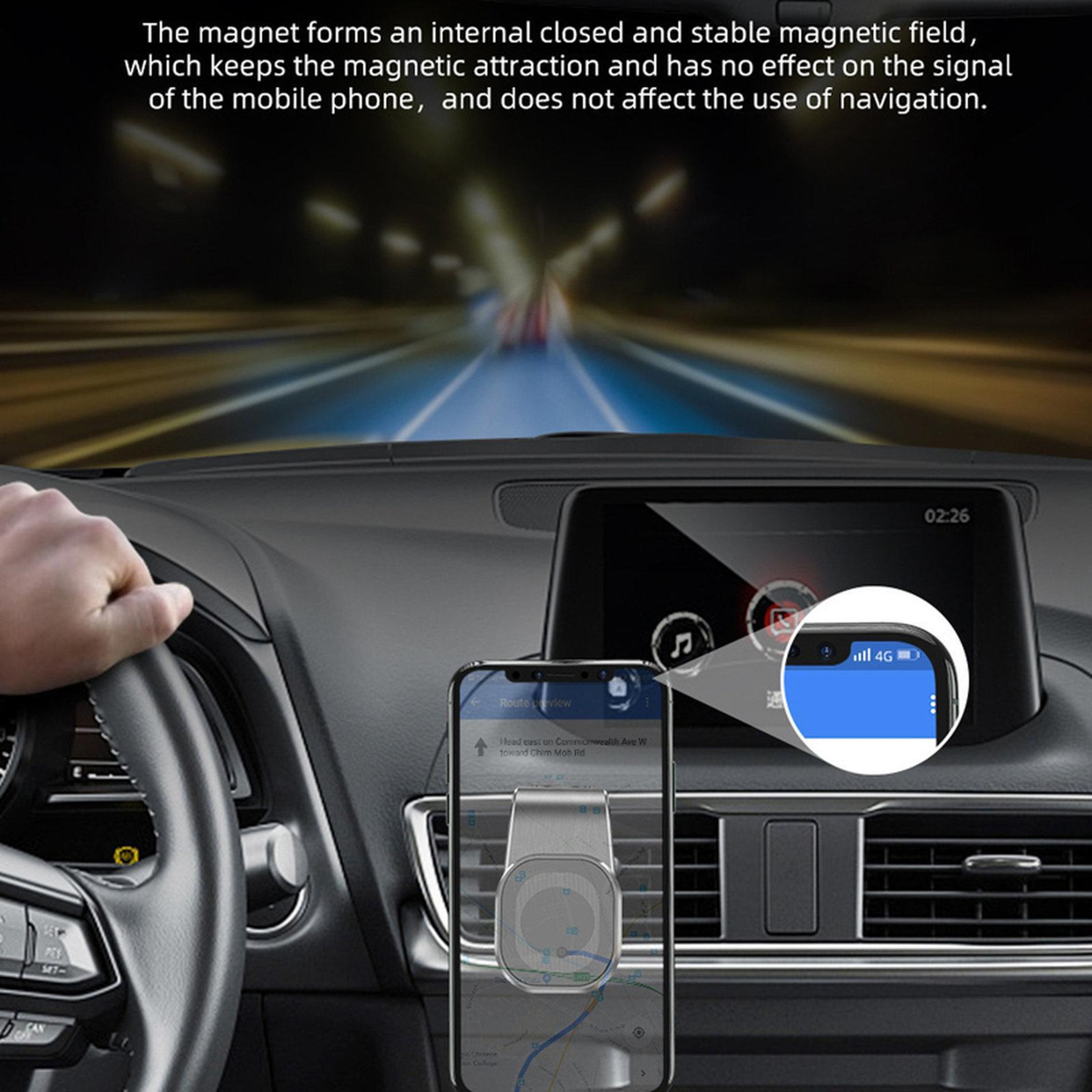 Magnetic Car Phone Holder Car Vent Phone Mount with Strong Grip and Silicone Clip – view 5