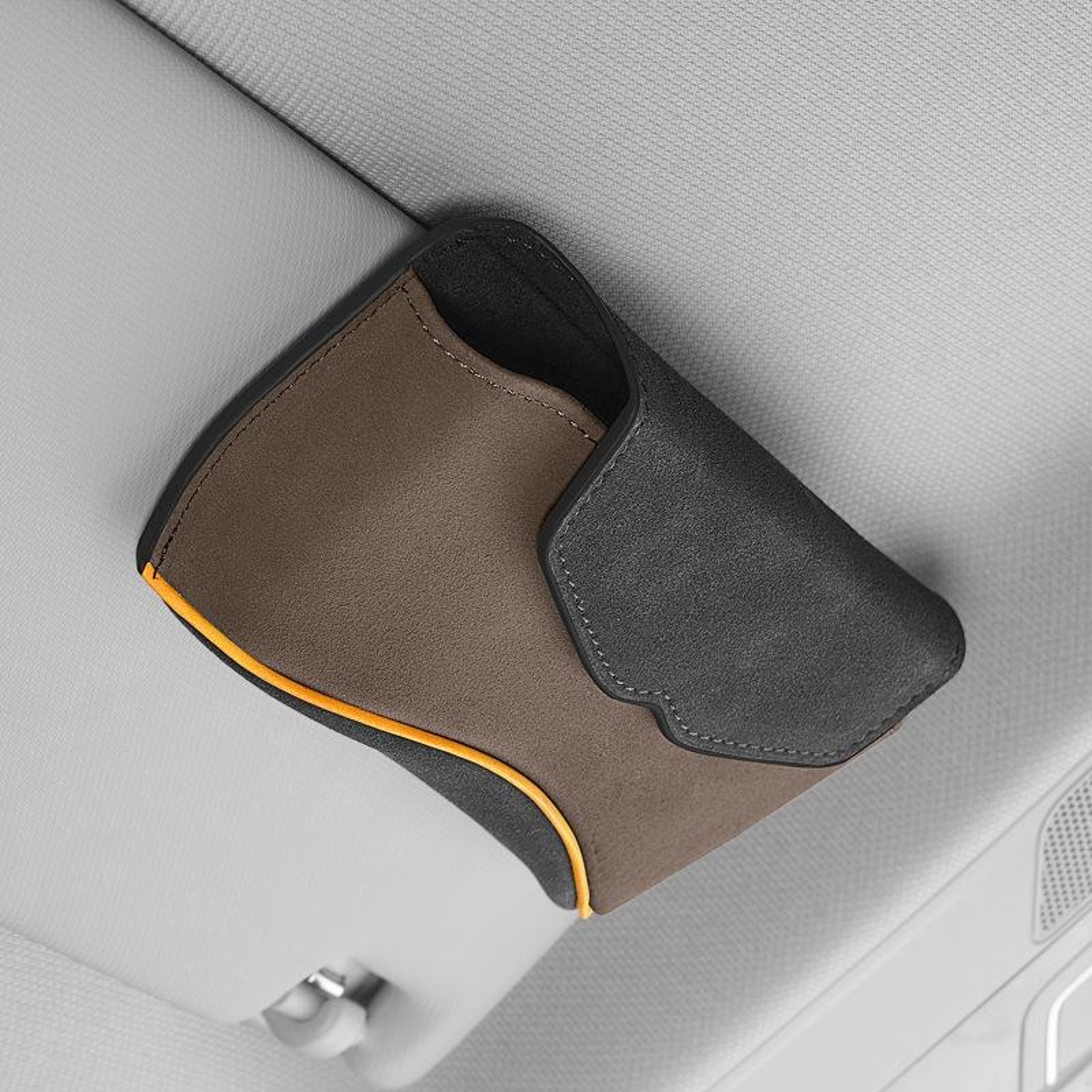 Car Sun Visor Glasses Case Magnetic Car Sunglasses Holder With Card Storage Organizer 0