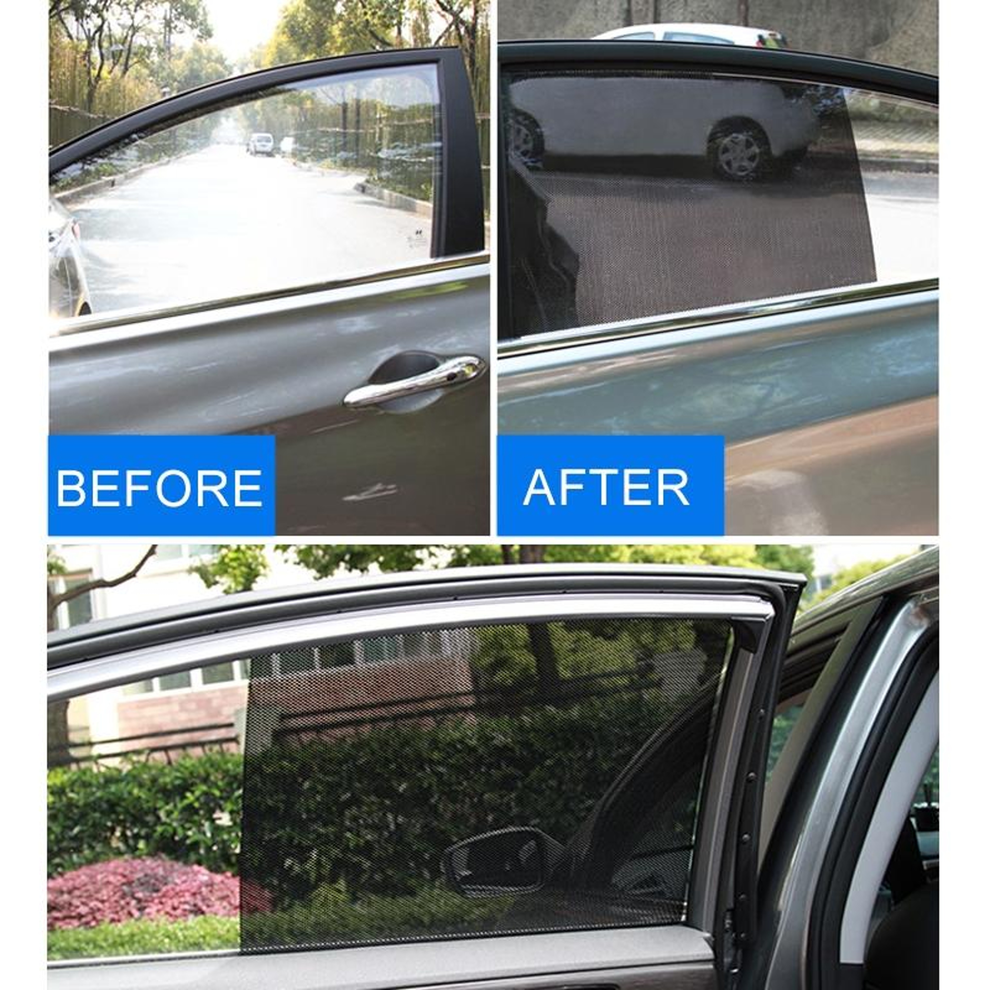 UV Protection Car Window Static Cling Sticker Set Reusable Electrostatic Window Decals 2 PCS 6