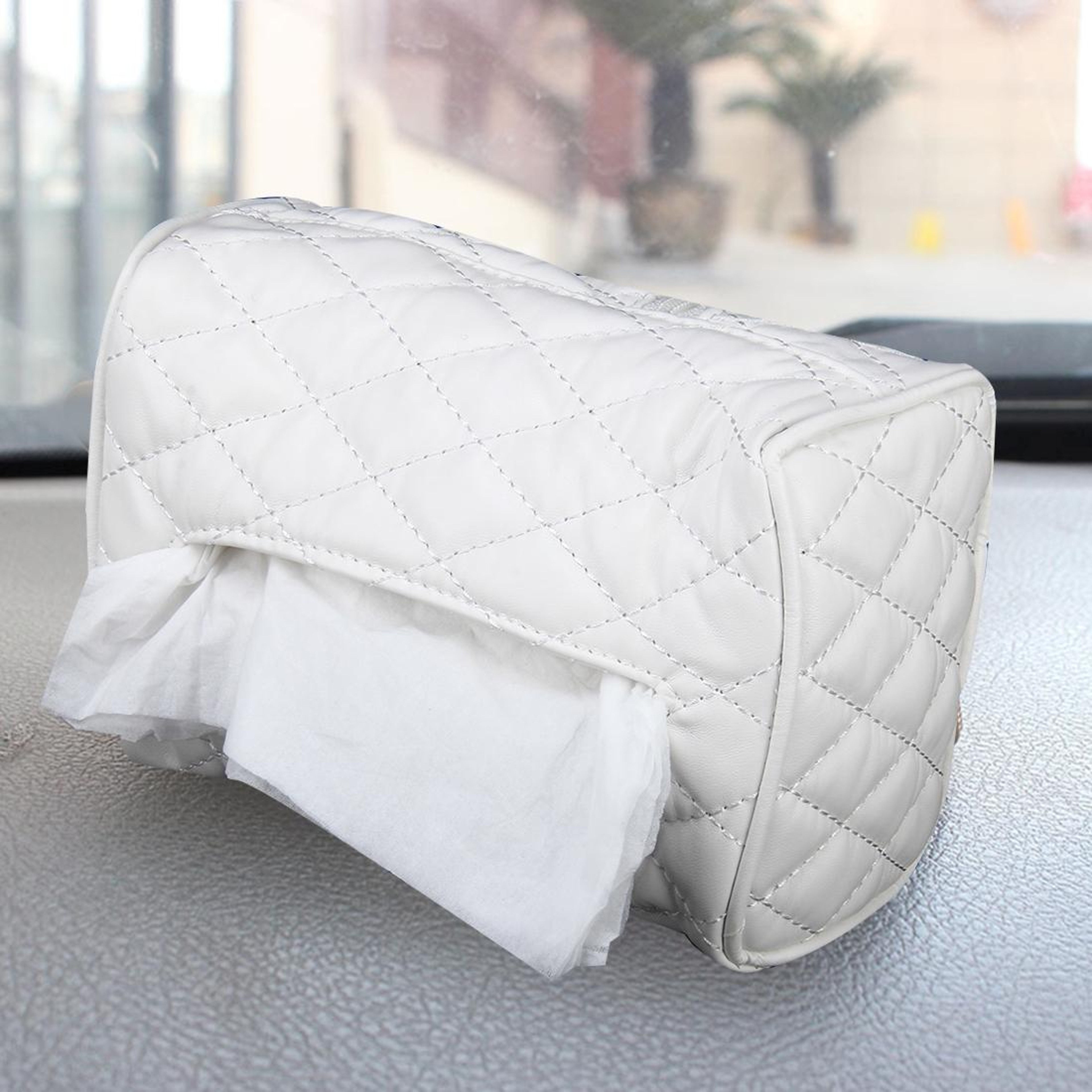 Premium Car Tissue Holder Leather Sun Visor  Backseat Tissue Organizer 0