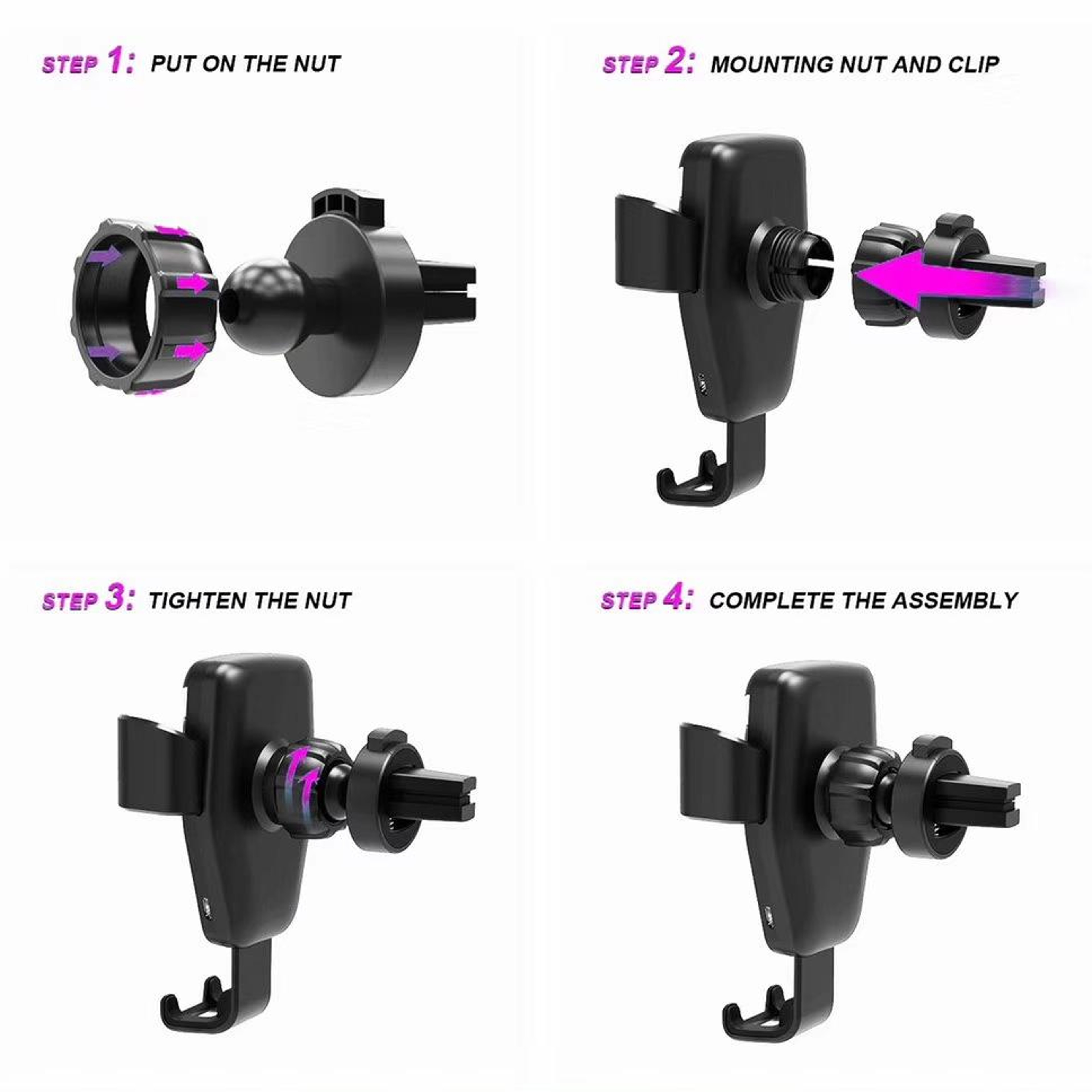 Wireless Car Charger Qi Air Vent Car Phone Holder Mount For IPhone  Android 9
