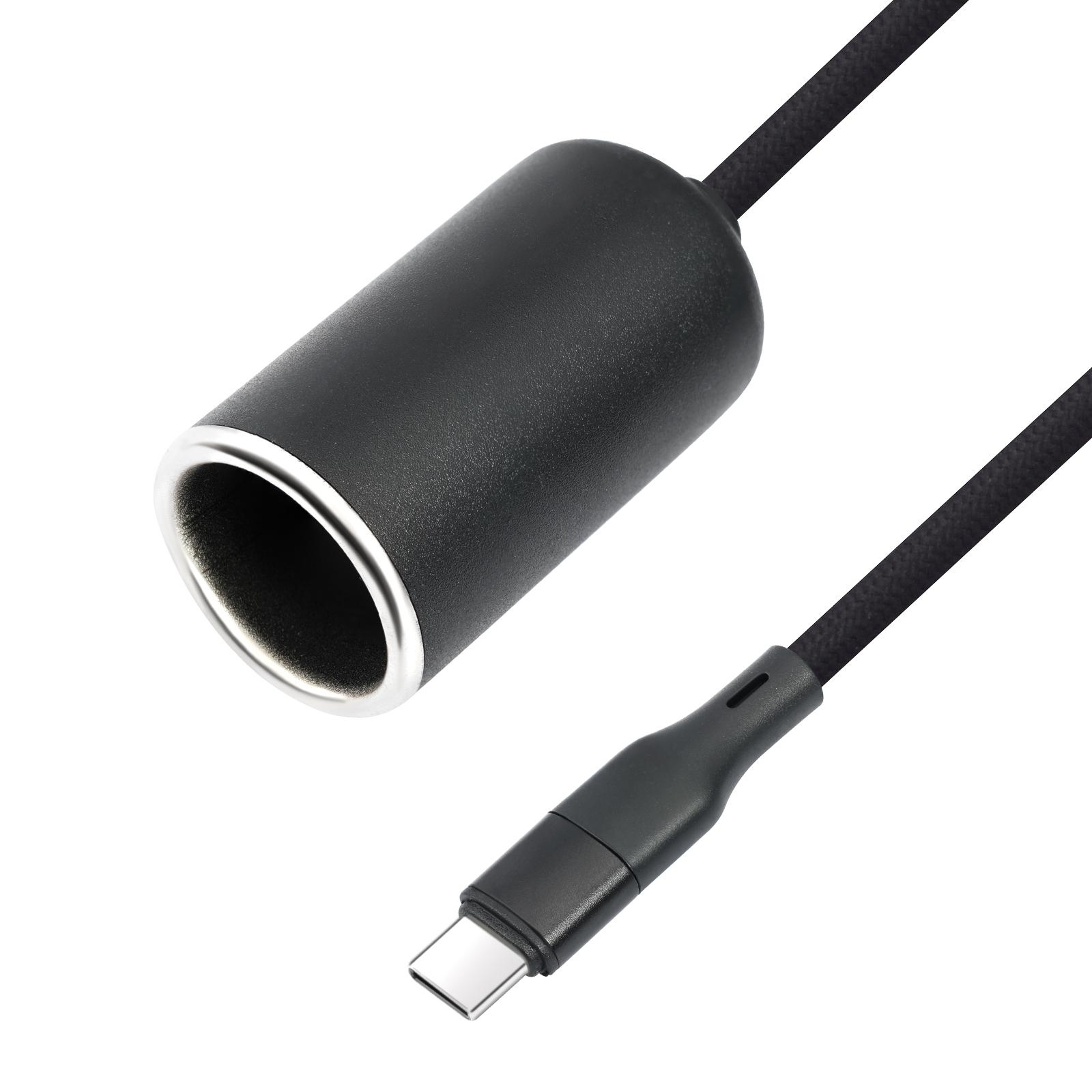 USBC To 12V Adapter Cable With Voltage Display Car Cigarette Lighter Socket 18W Boost Converter 1