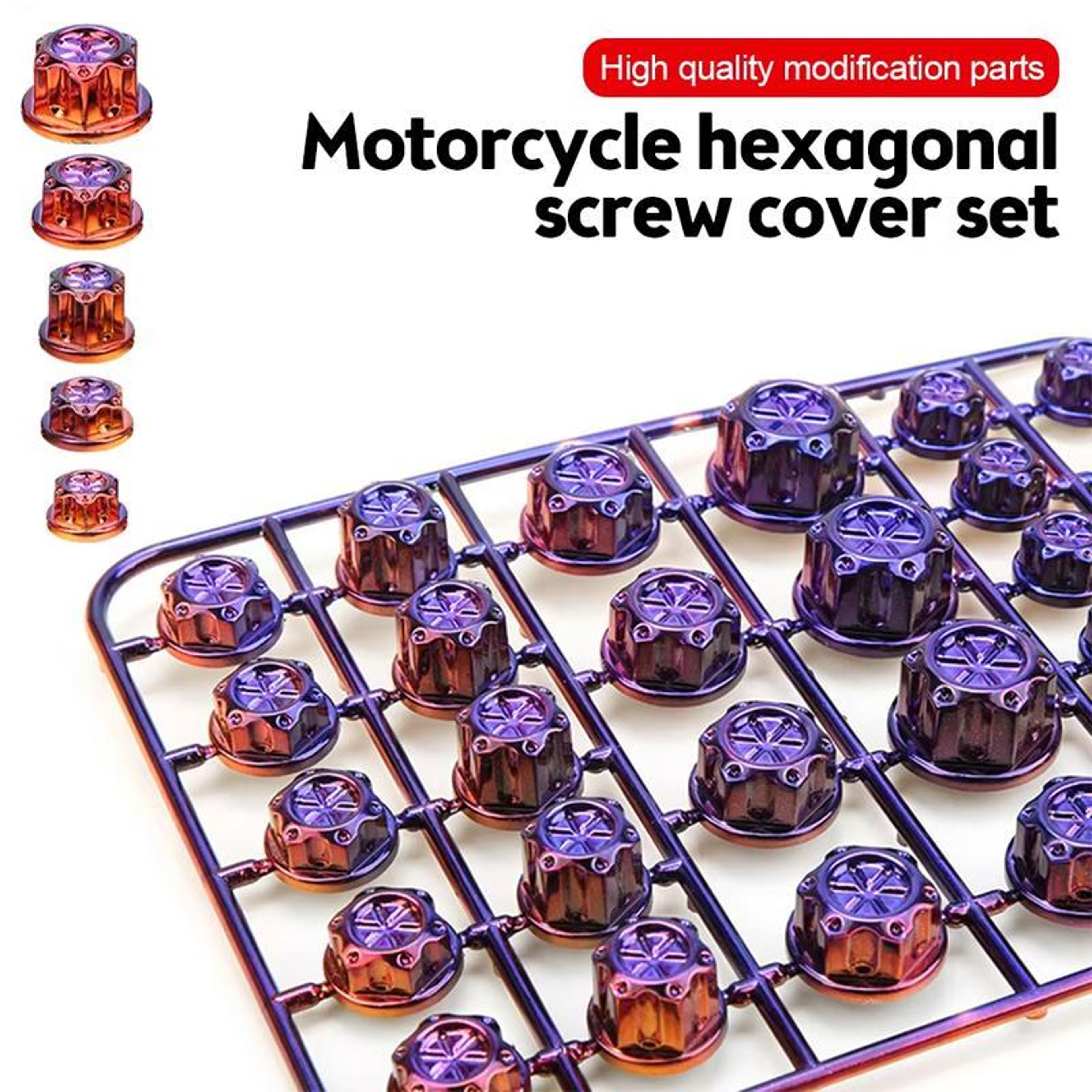 Electroplated Burnt Titanium Motorcycle Screw Caps Wheel Bolt Covers For EBikes  Motorcycles 2
