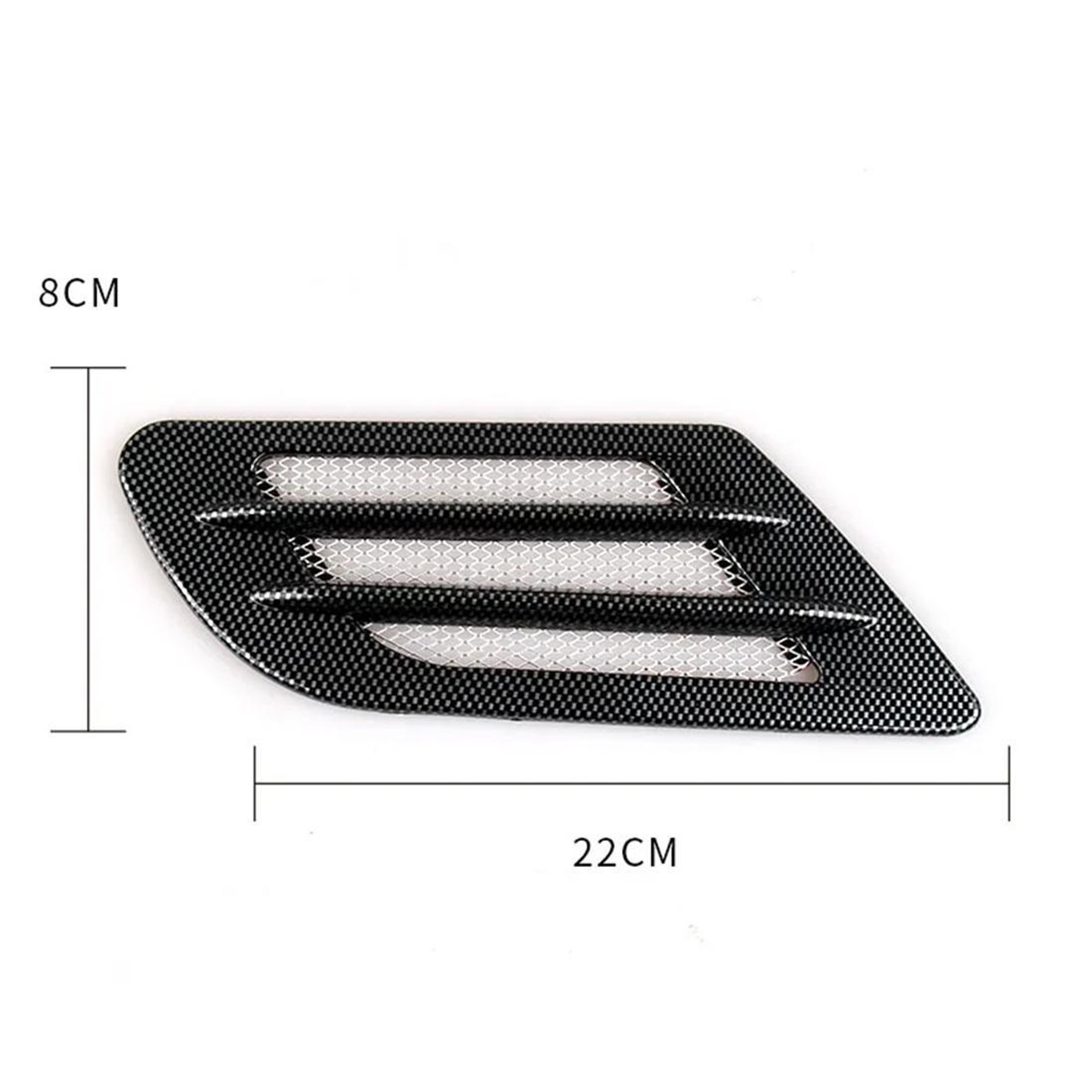 Universal Car Hood Vent Decorative Hood Vent Covers Euro Style ABS Side Grille Trim 2PCS 4
