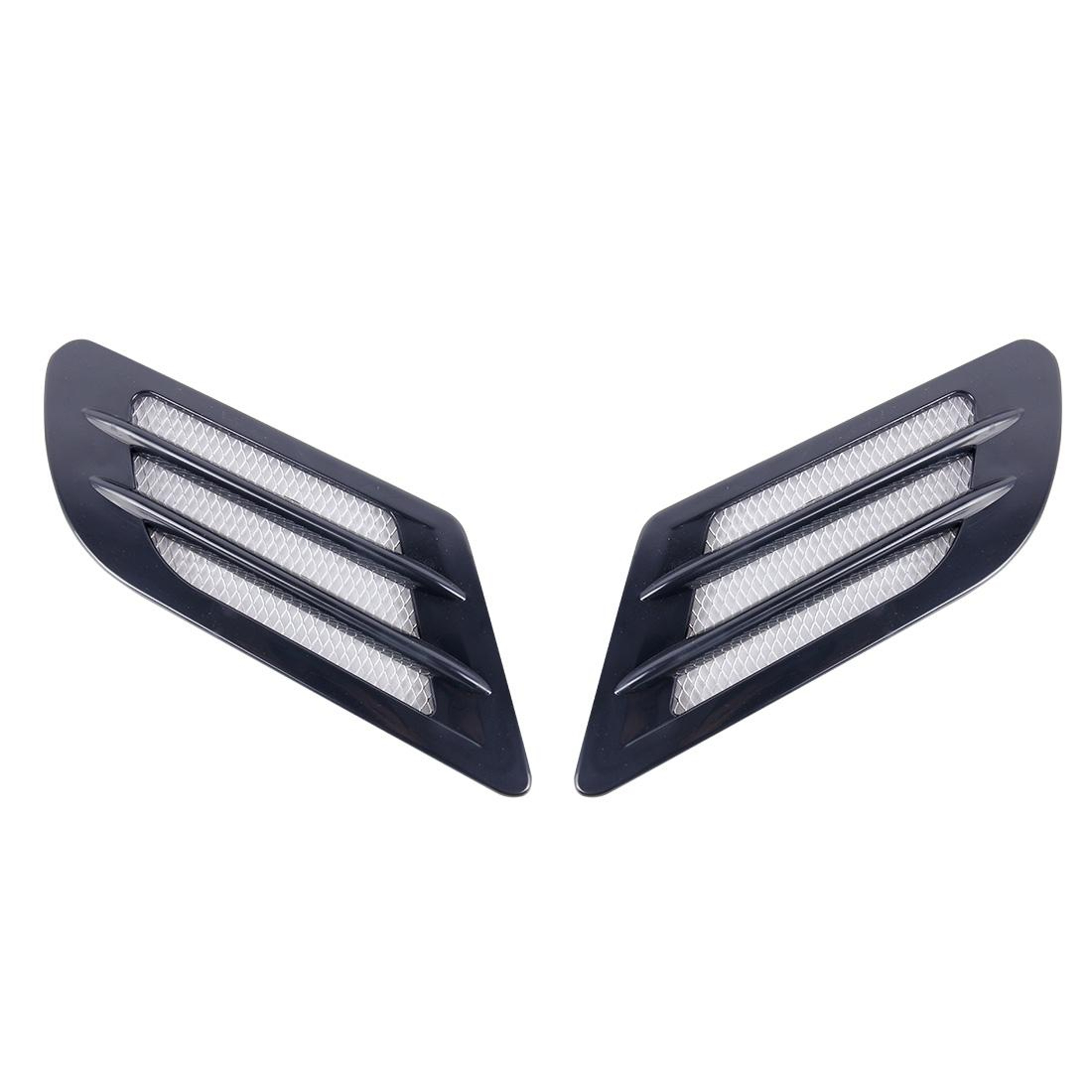 Universal Car Hood Vent Decorative Hood Vent Covers Euro Style ABS Side Grille Trim 2PCS 7