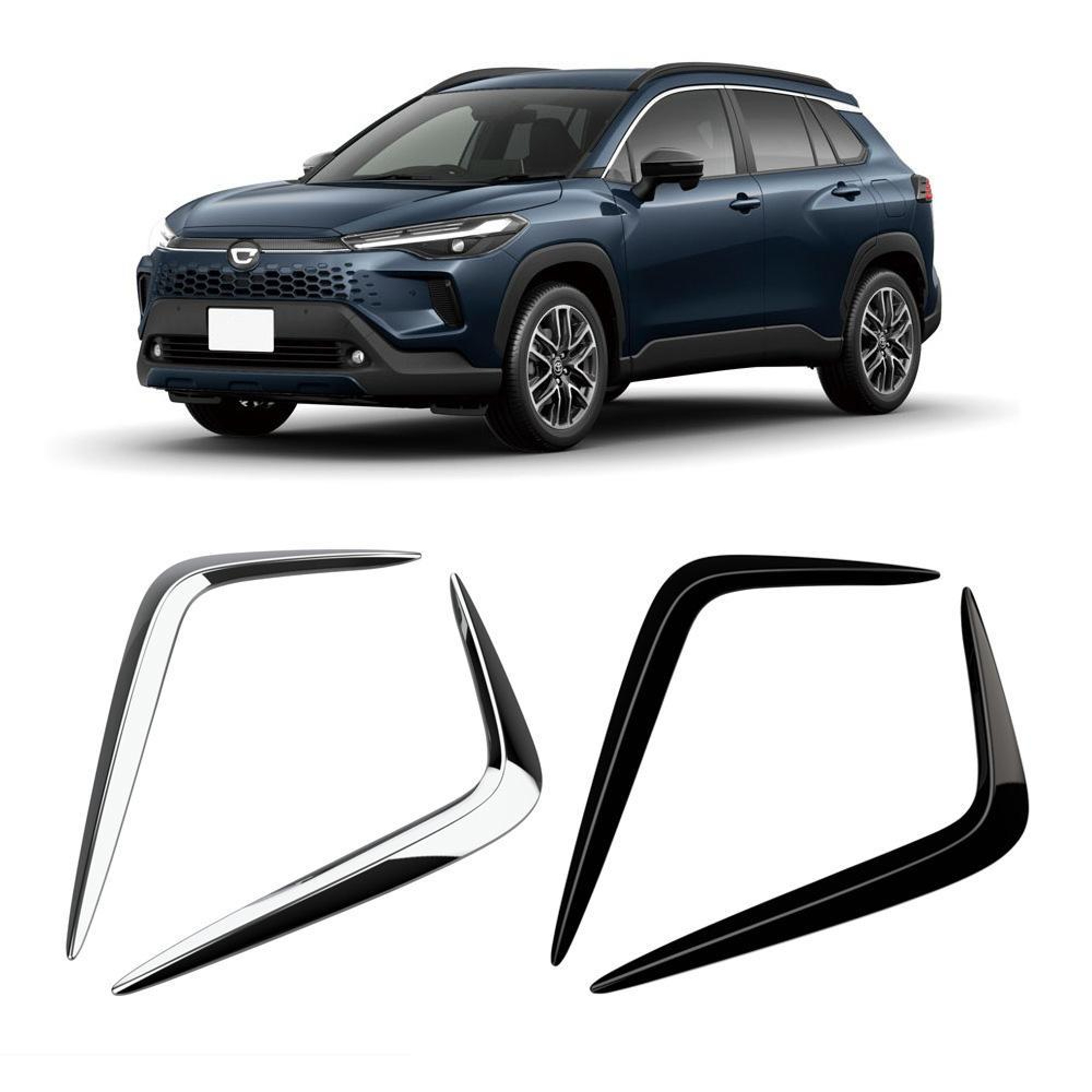 Toyota Corolla Cross 2025 Fog Light Trim ABS Front Bumper Protective Decorative Stickers 2PCS 0