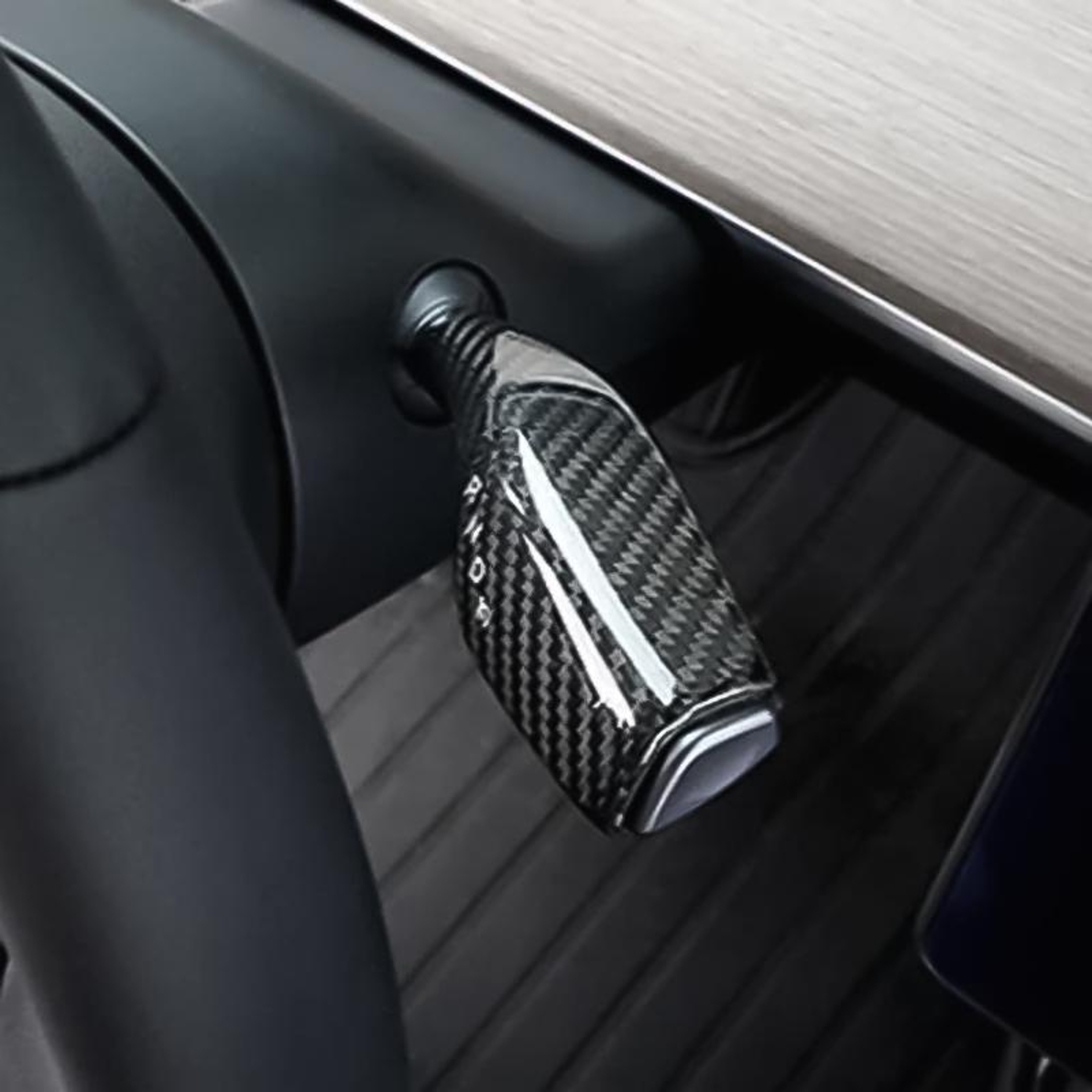 2PCS Tesla Model 3  Model Y Turn Signal Lever Cover Carbon Fiber ABS Protective Trim 0
