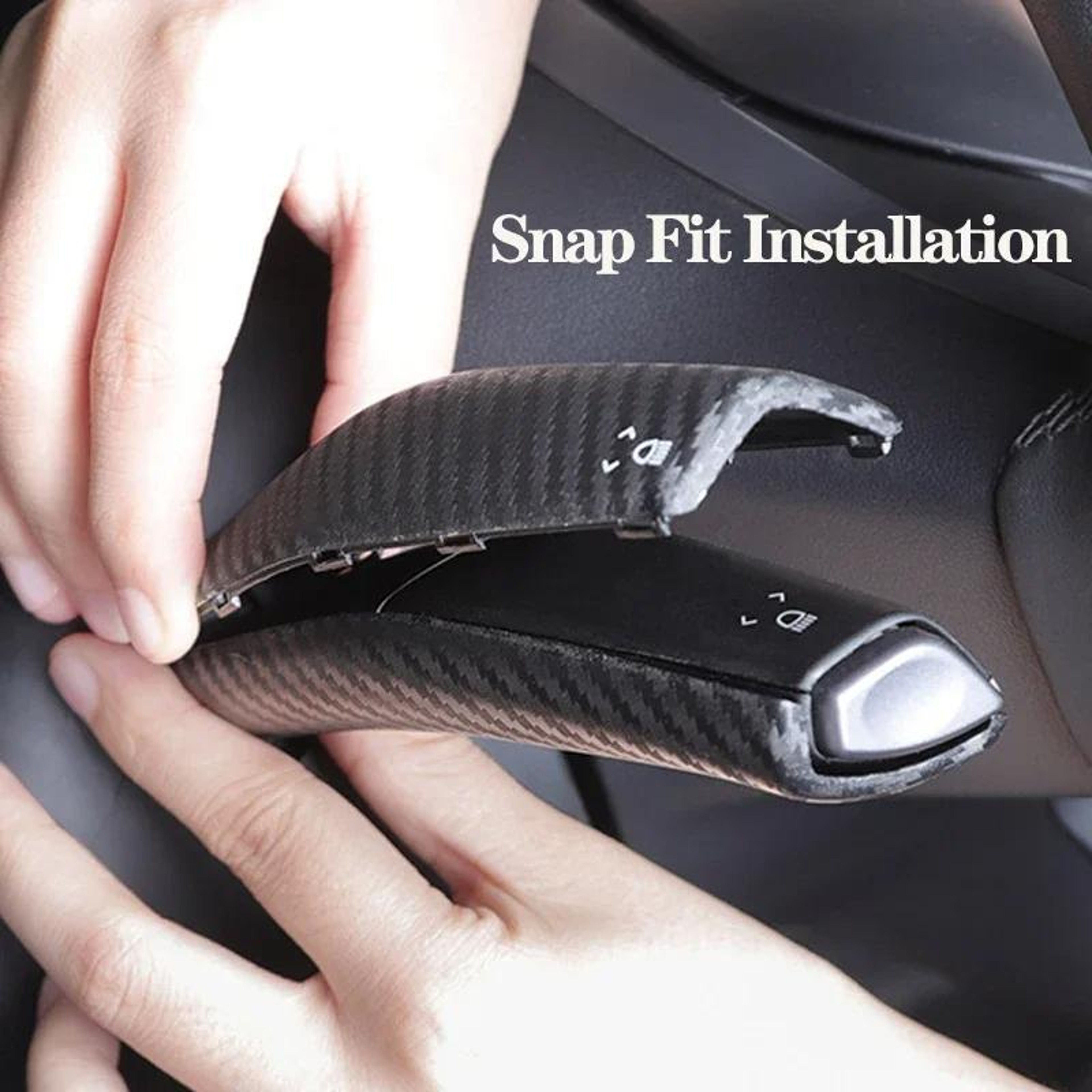 2PCS Tesla Model 3  Model Y Turn Signal Lever Cover Carbon Fiber ABS Protective Trim 4
