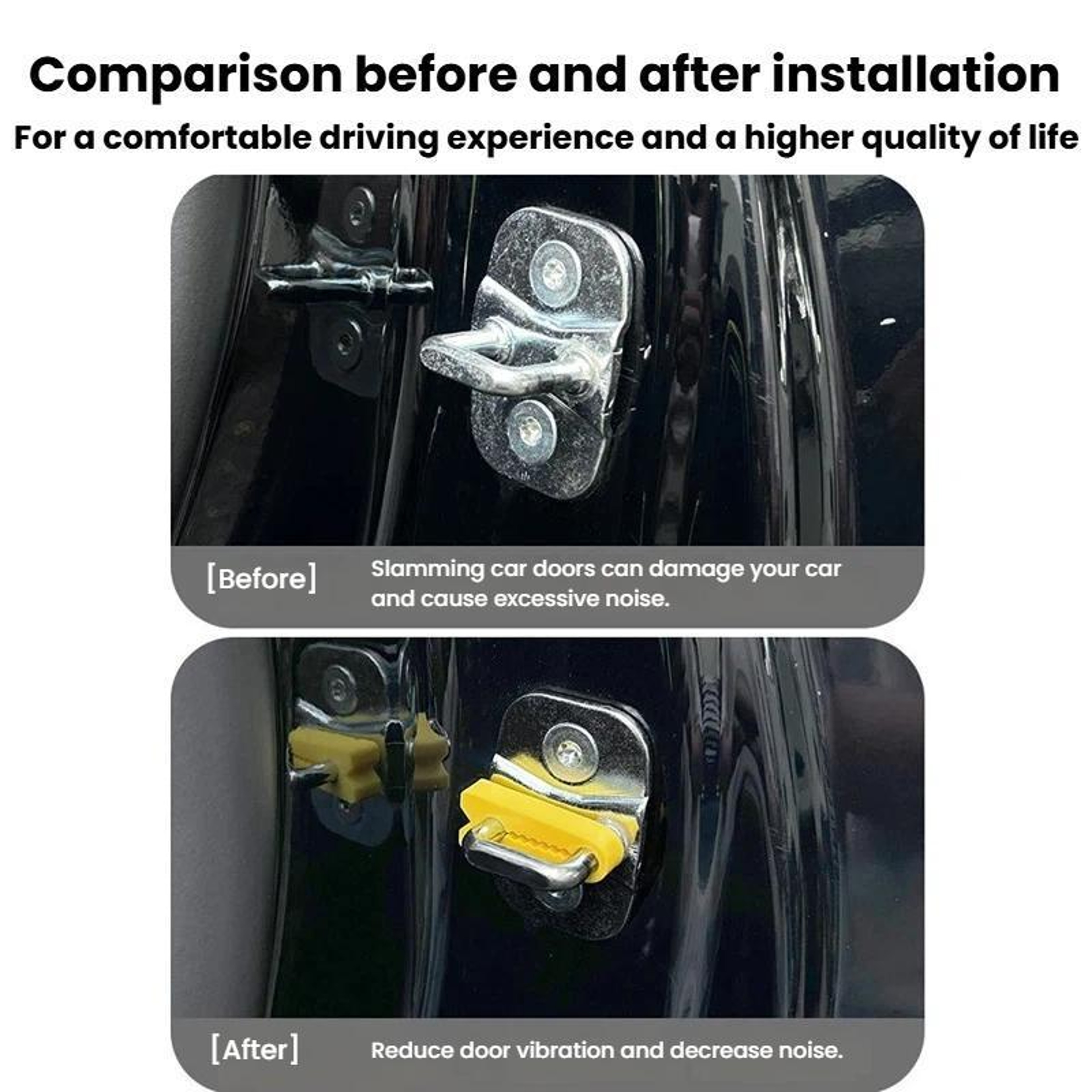 4PCS Car Door Lock Protector Silicone Buffer Pads Noise Reducing Anti Collision Guards 4