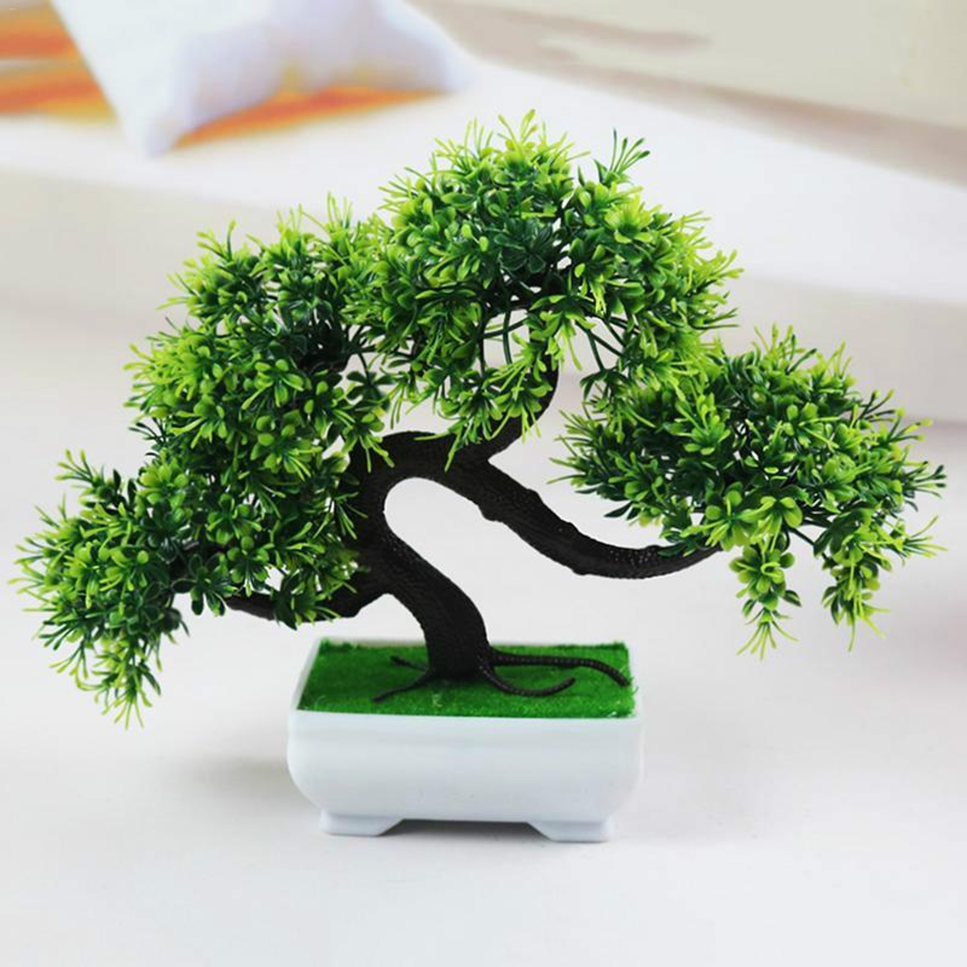 Artificial Bonsai Tree Desktop Plant Decor Mini Fake Potted Pine For Home  Office 0