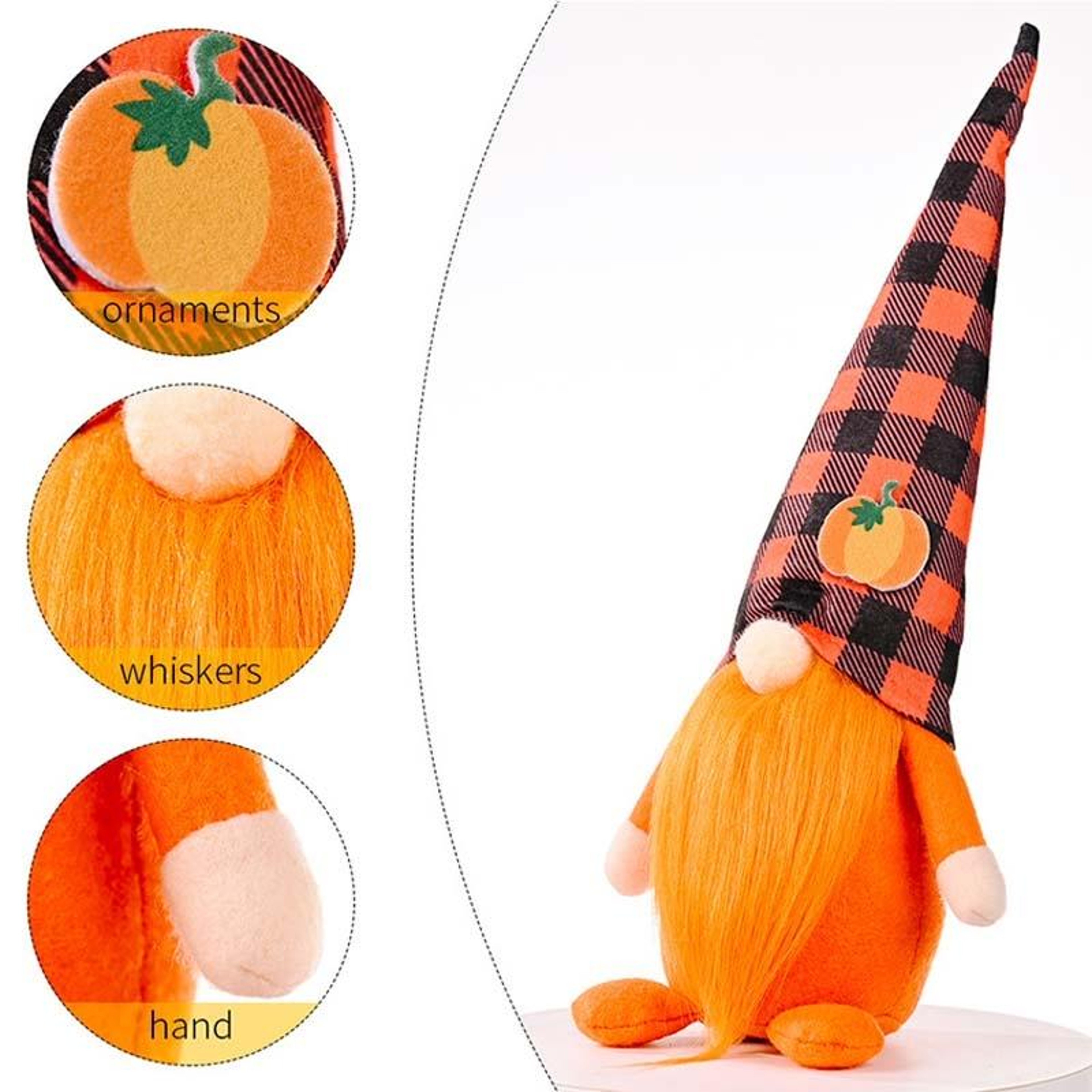Pumpkin Maple Leaf Fall Gnome Decor For Thanksgiving Decoration  Halloween Home Display 4
