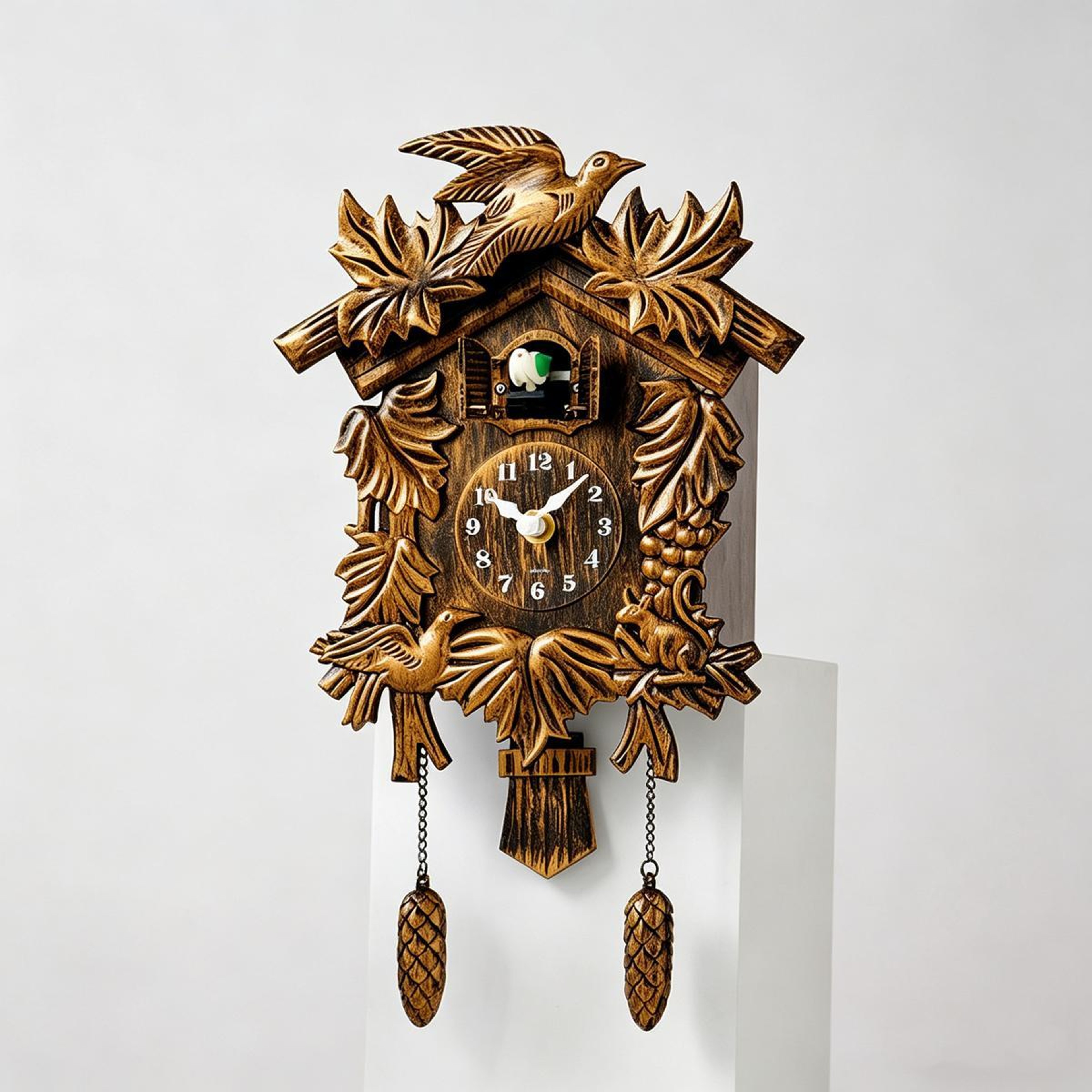 Vintage Cuckoo Wall Clock With Bird Song Chime  Silent Movement For Home Wall Decor 0