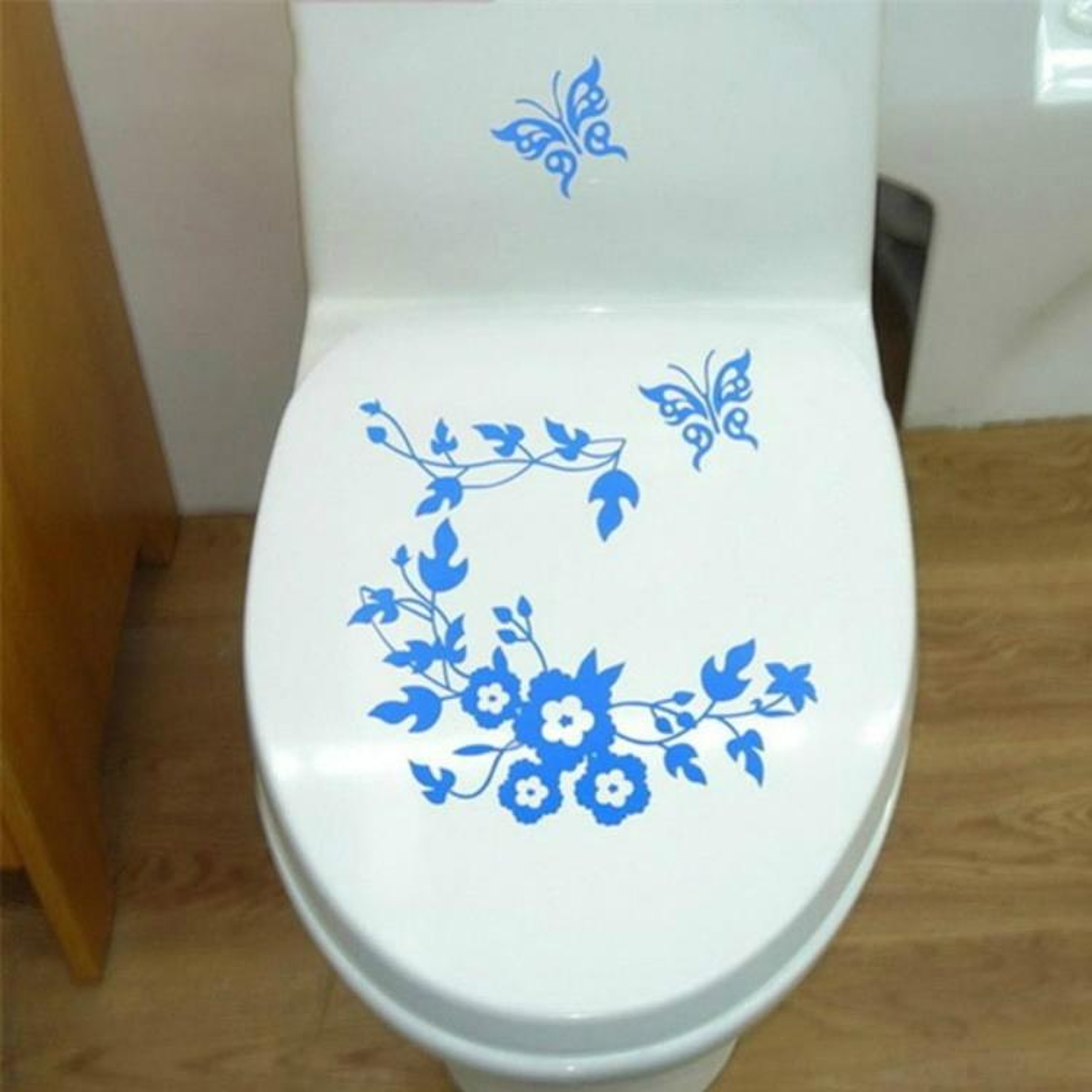 Butterfly Floral Bathroom Wall Stickers Removable Waterproof PVC Wall Decals 8
