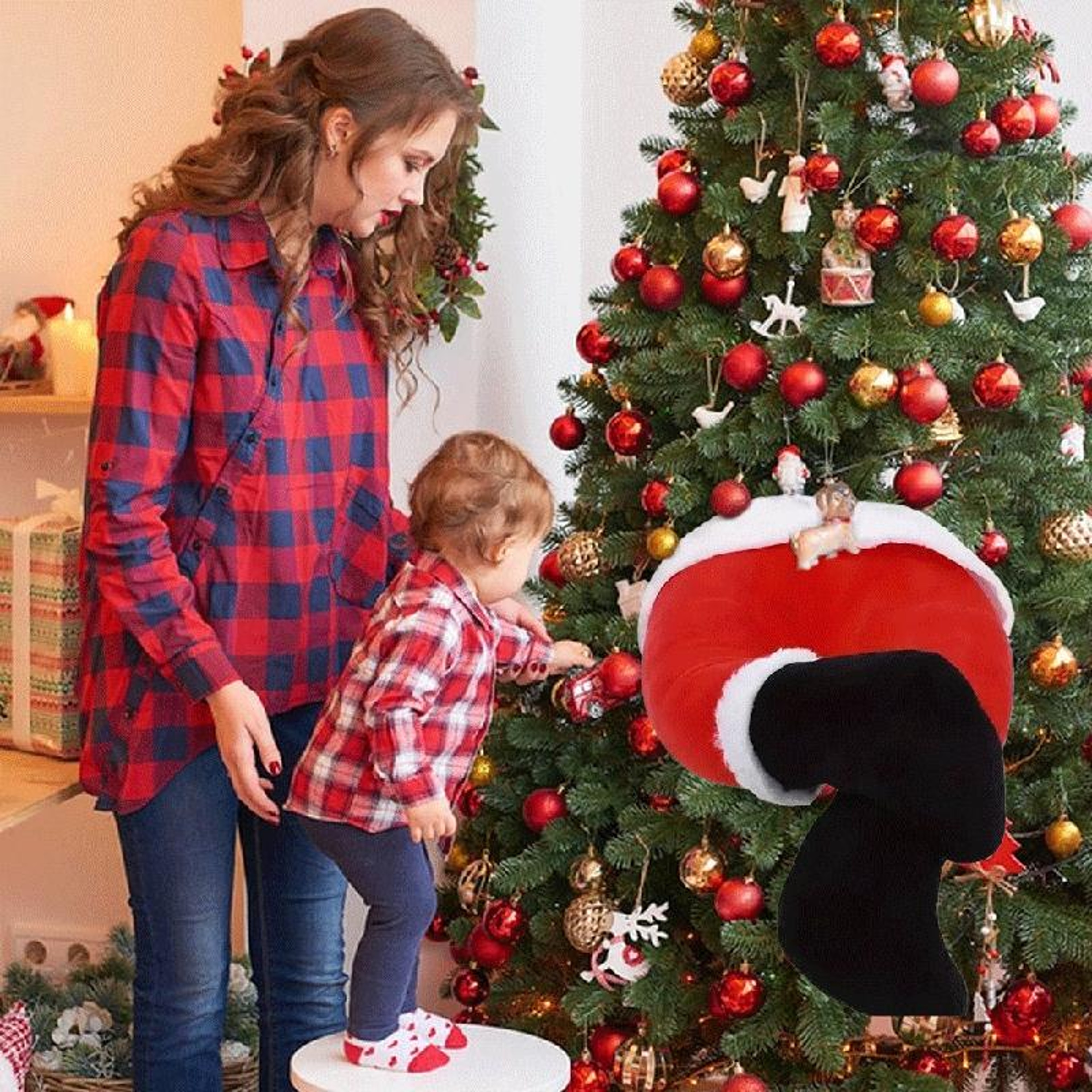 Santa Claus Elf Legs Plush Christmas Tree Decorations For Tree Door  Holiday Home Decor 7