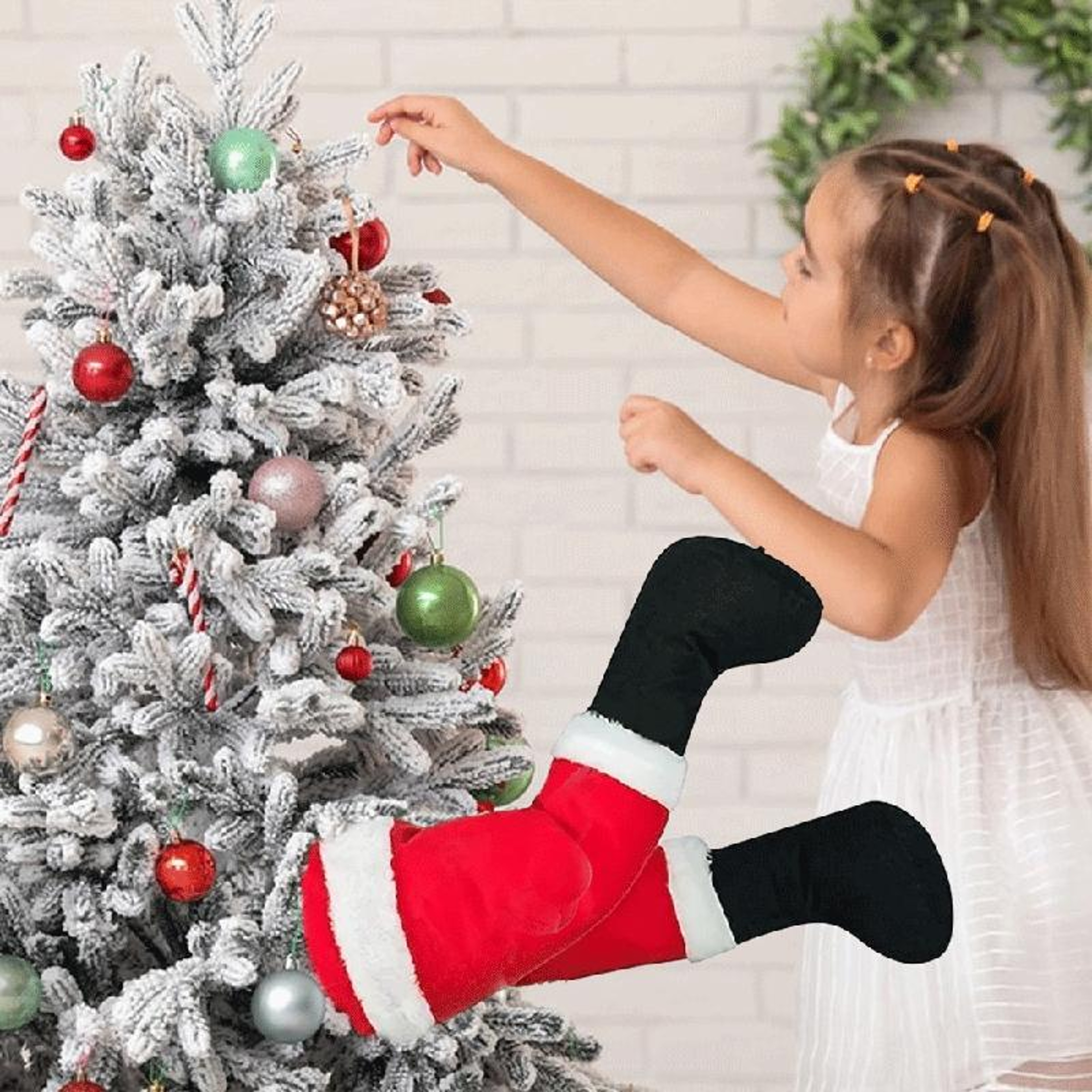Santa Claus Elf Legs Plush Christmas Tree Decorations For Tree Door  Holiday Home Decor 6
